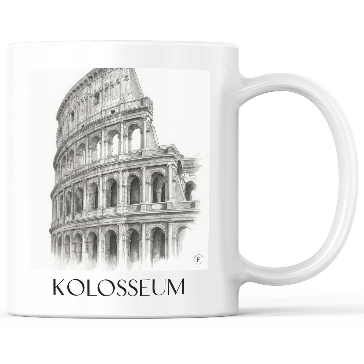 Kolosseum Kaffeebecher - Rom - Italien Becher - Kaffeetasse im Zeichnung Stil - favplace