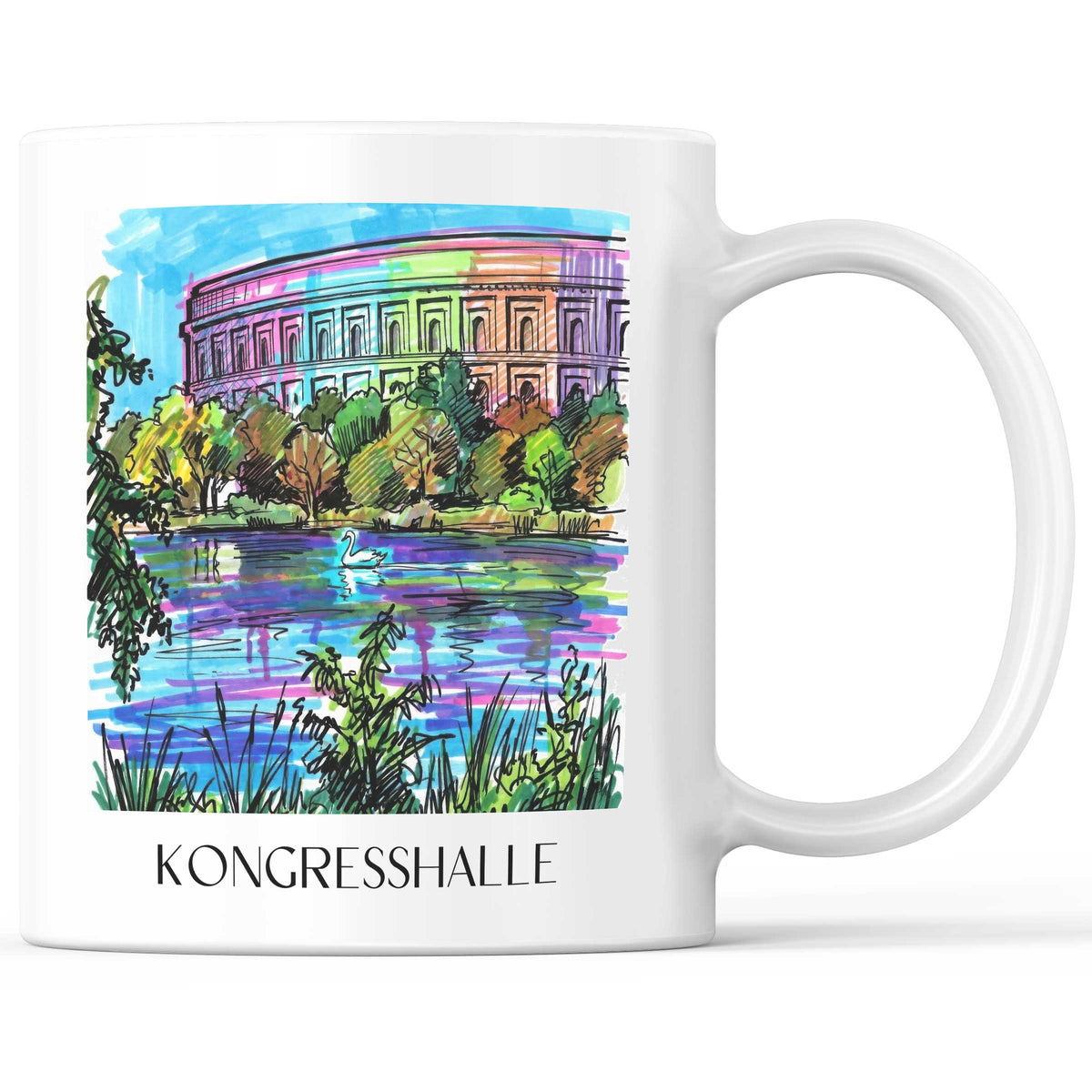 Kongresshalle Kaffeebecher - Nürnberg - Deutschland Becher - Kaffeetasse im Tag Graffiti Stil - favplace