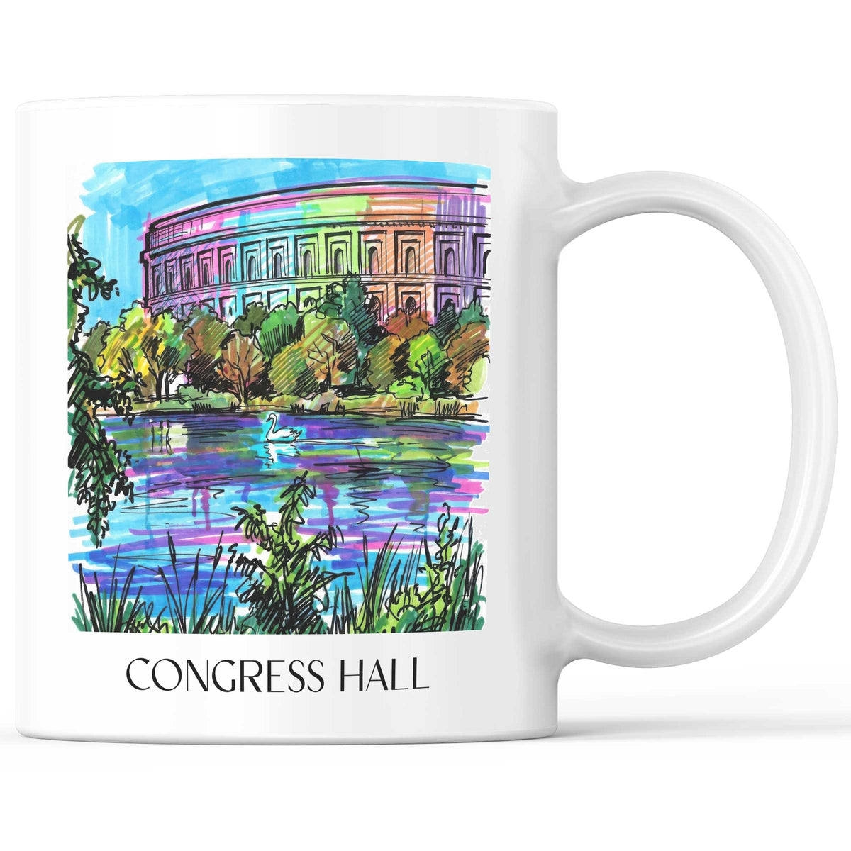 Kongresshalle Kaffeebecher - Nürnberg - Deutschland Becher - Kaffeetasse im Tag Graffiti Stil - favplace