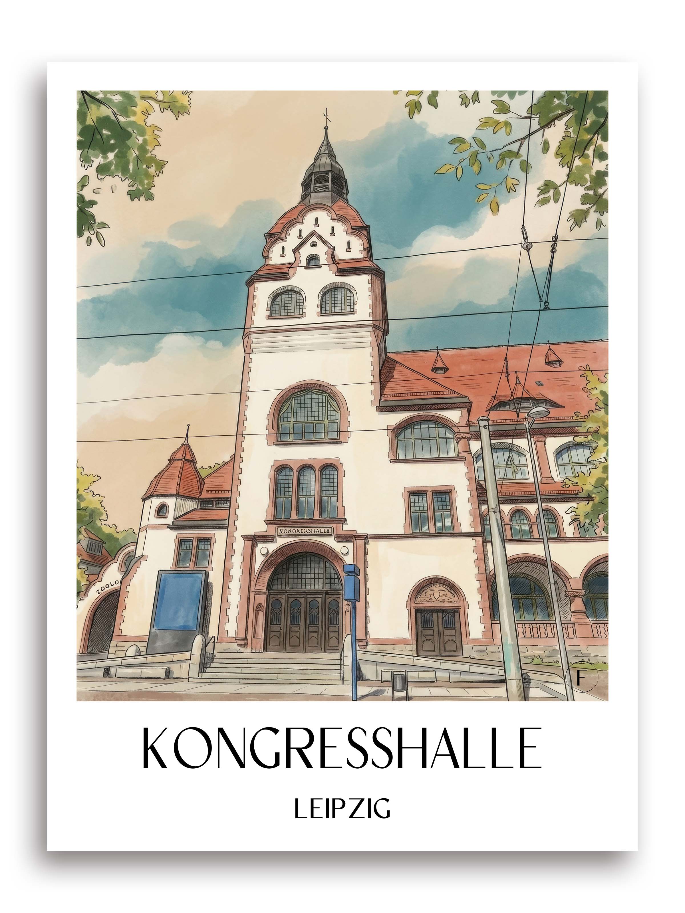 kongresshalle-leipzig-deutschland-poster-aquarell