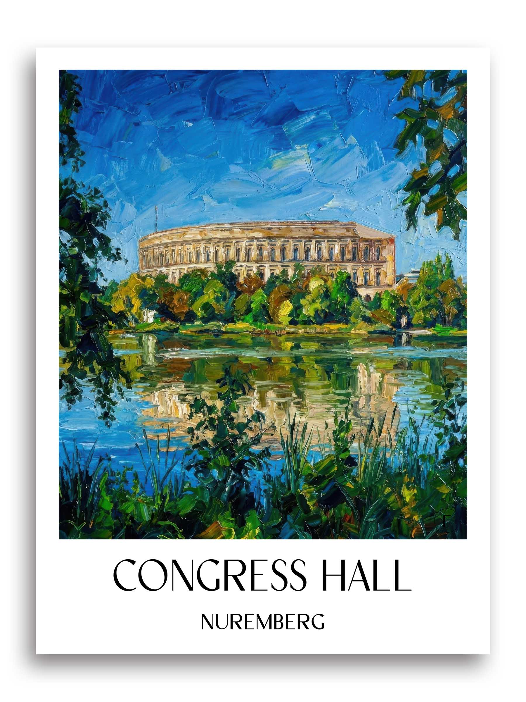 Kongresshalle Poster - Nürnberg - Deutschland Kunstdruck - Ölgemälde von A4 bis A1 - favplace