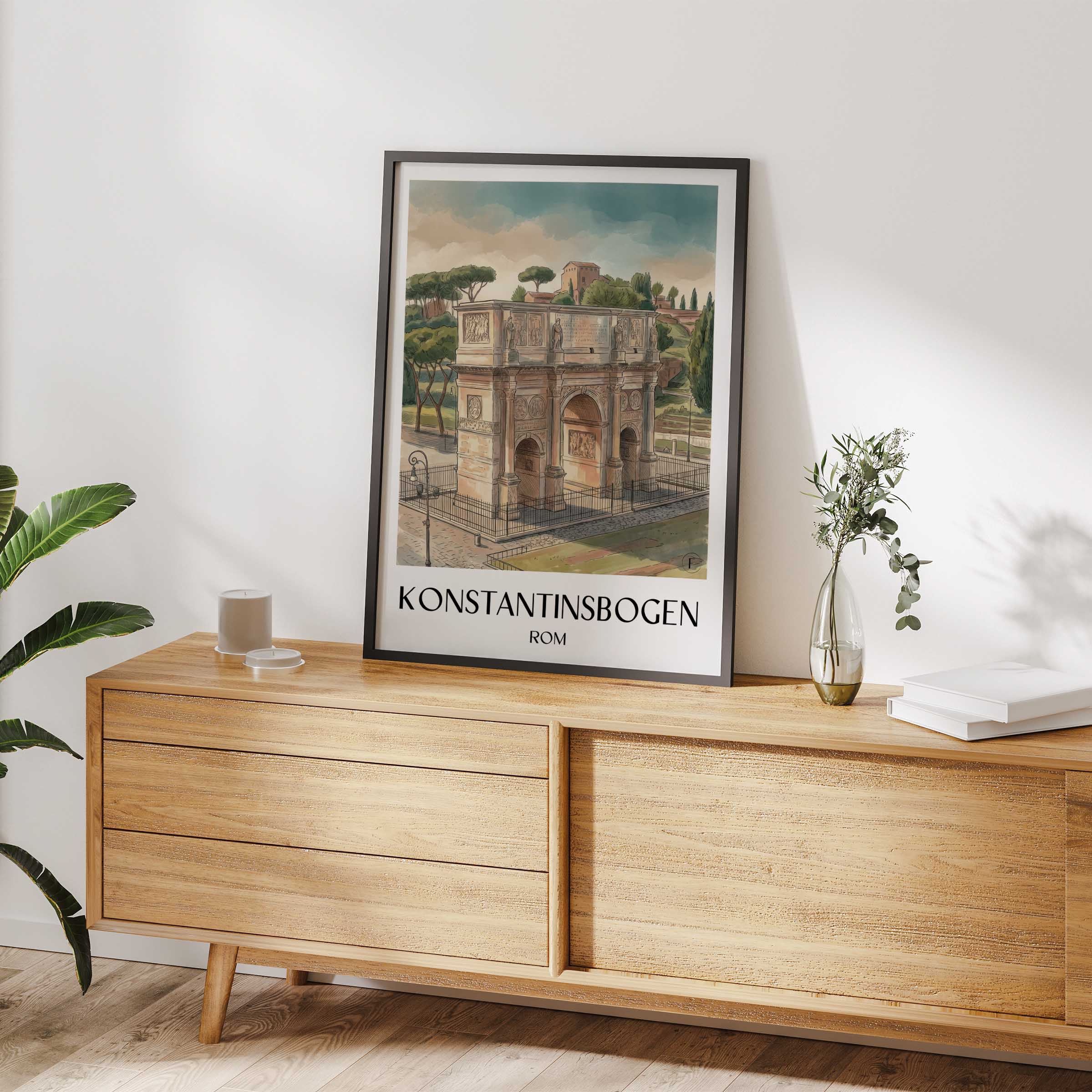 konstantinsbogen-rom-italien-poster-aquarell