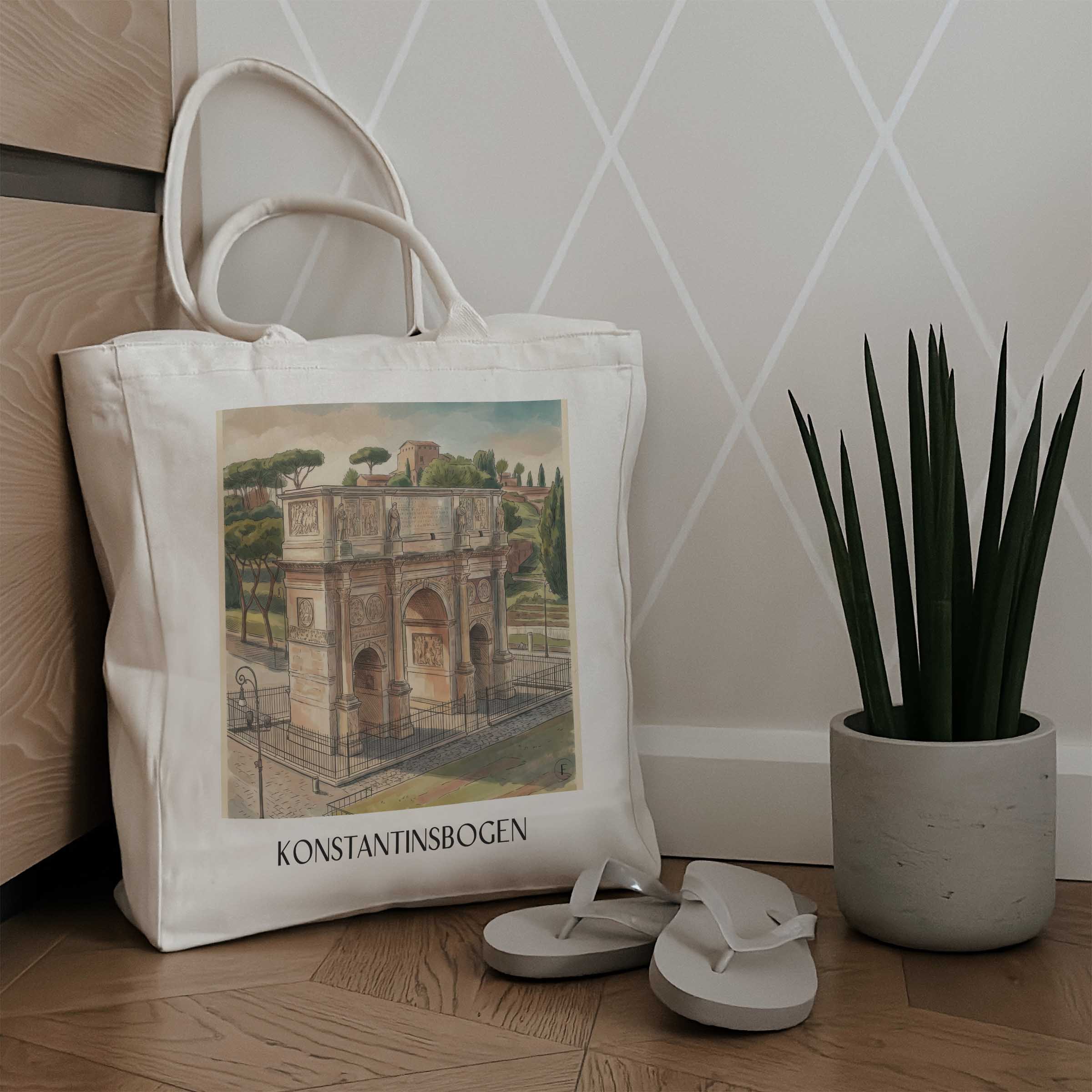 konstantinsbogen-rom-italien-einkaufstasche-aquarell