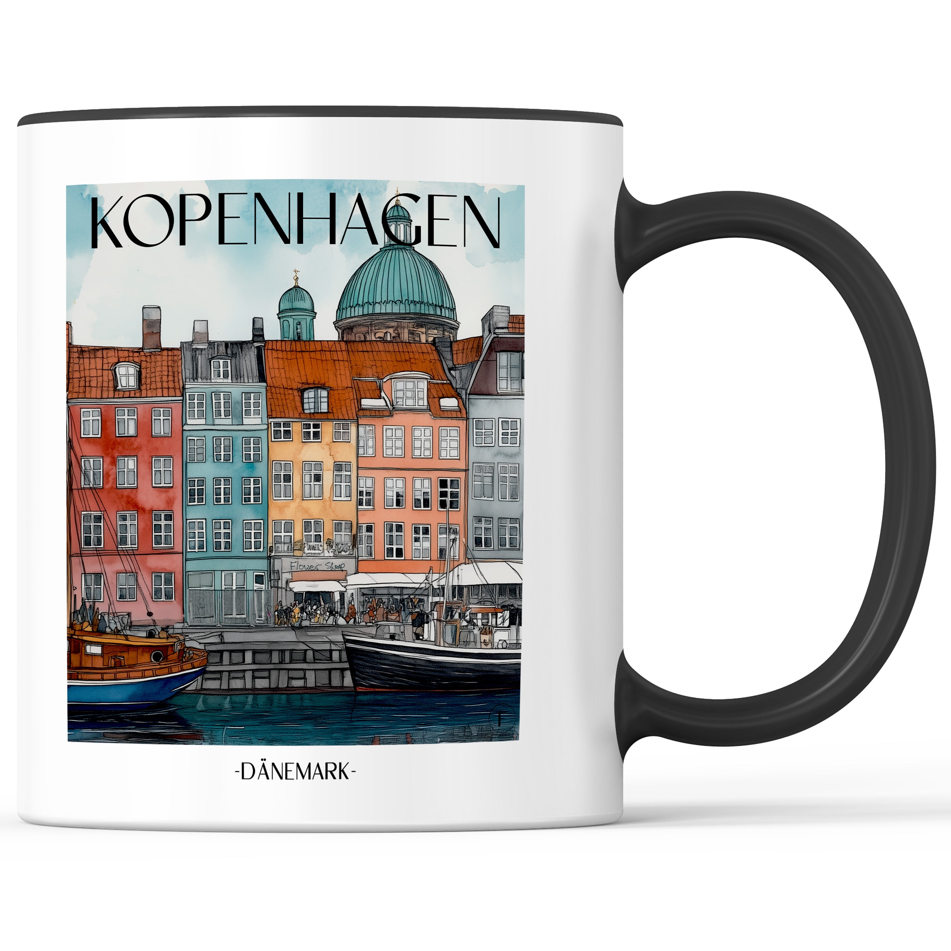 kopenhagen-dänemark-einkaufstasche-aquarell