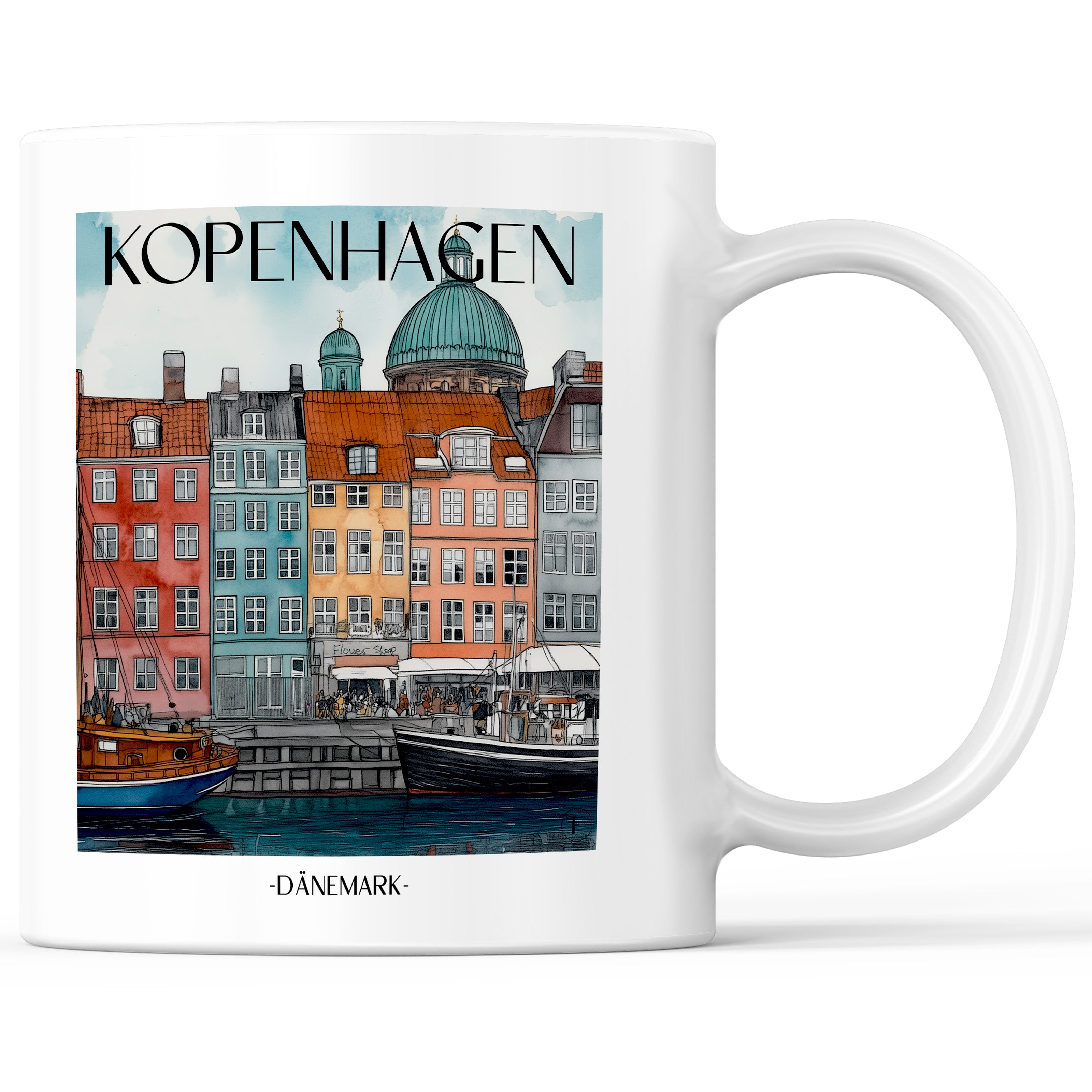 kopenhagen-dänemark-einkaufstasche-aquarell