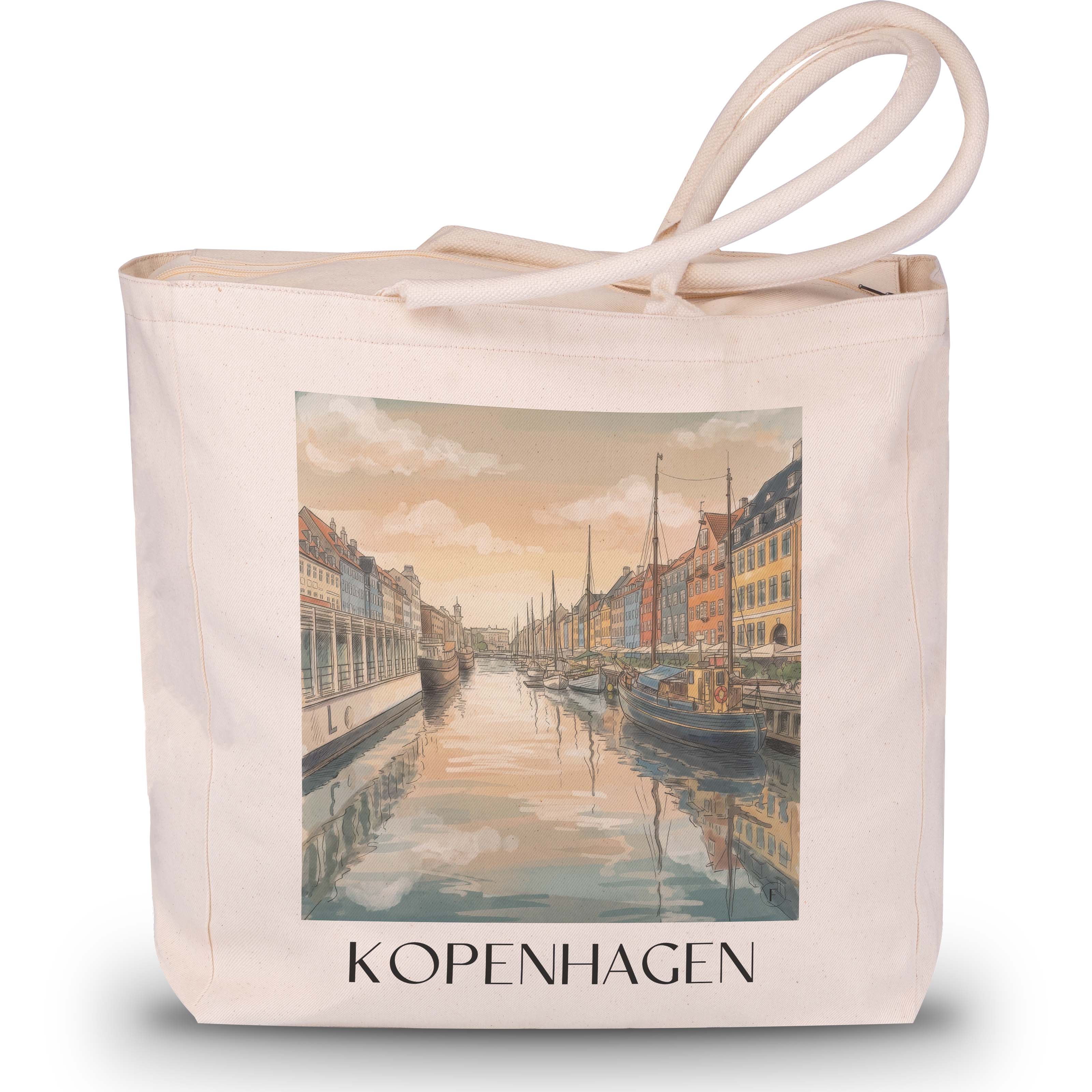 kopenhagen-dänemark-einkaufstasche-aquarell