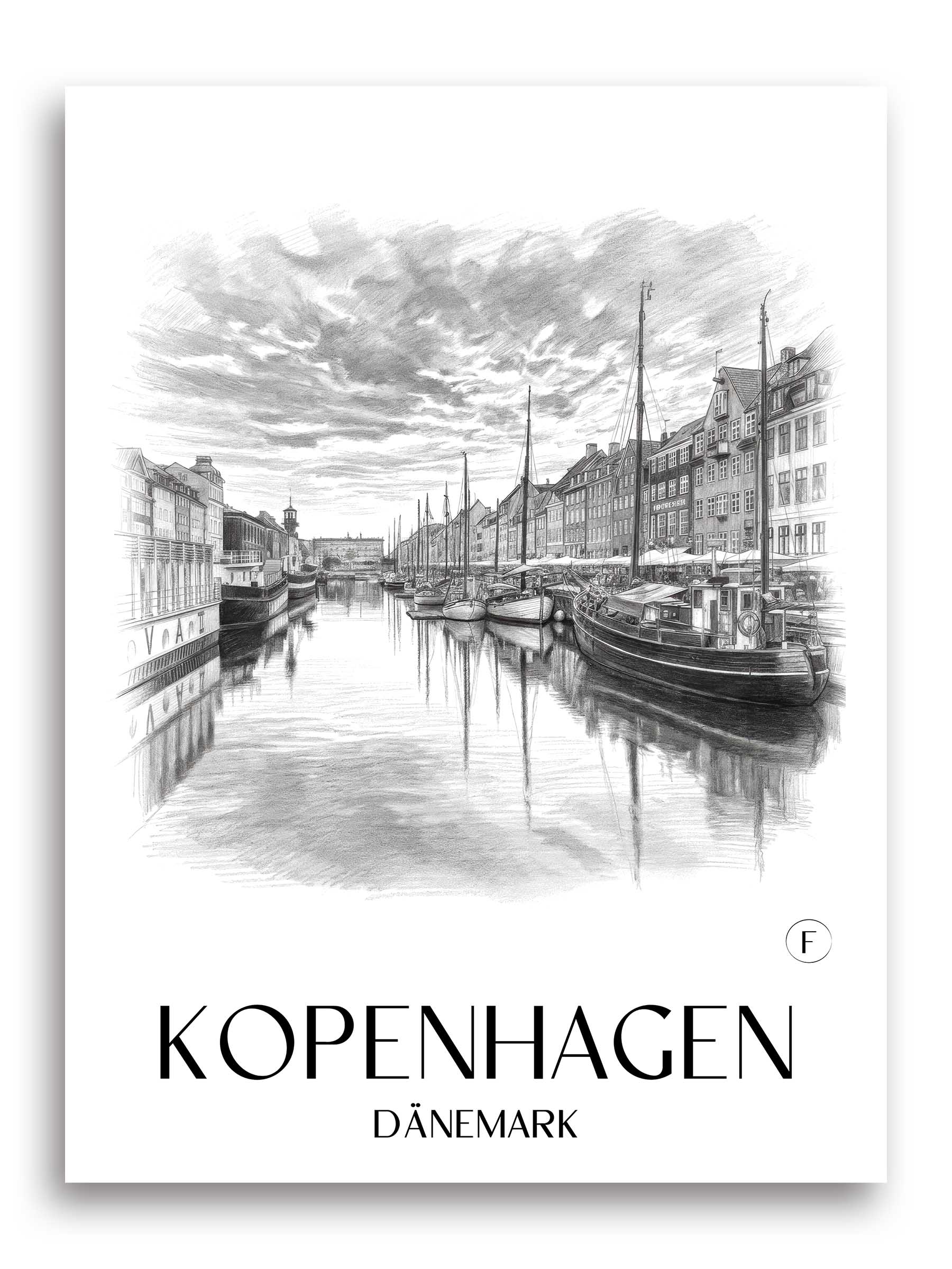 kopenhagen-dänemark-poster-bleistift-zeichnung-drawing