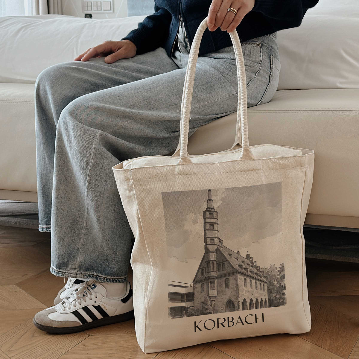 korbach-hessen-deutschland-einkaufstasche-aquarell-schwarz-weiss