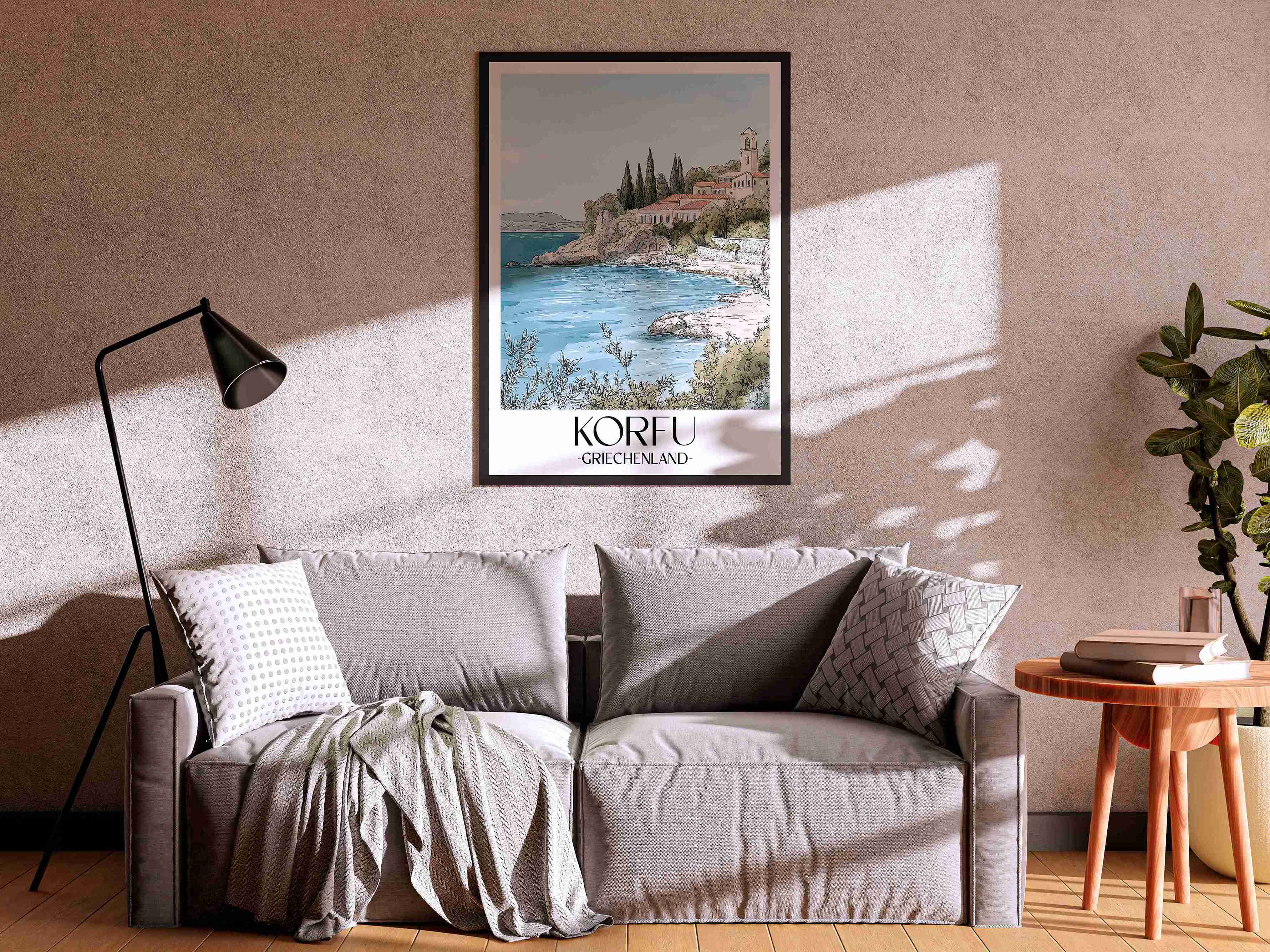 korfu-griechenland-poster-aquarell
