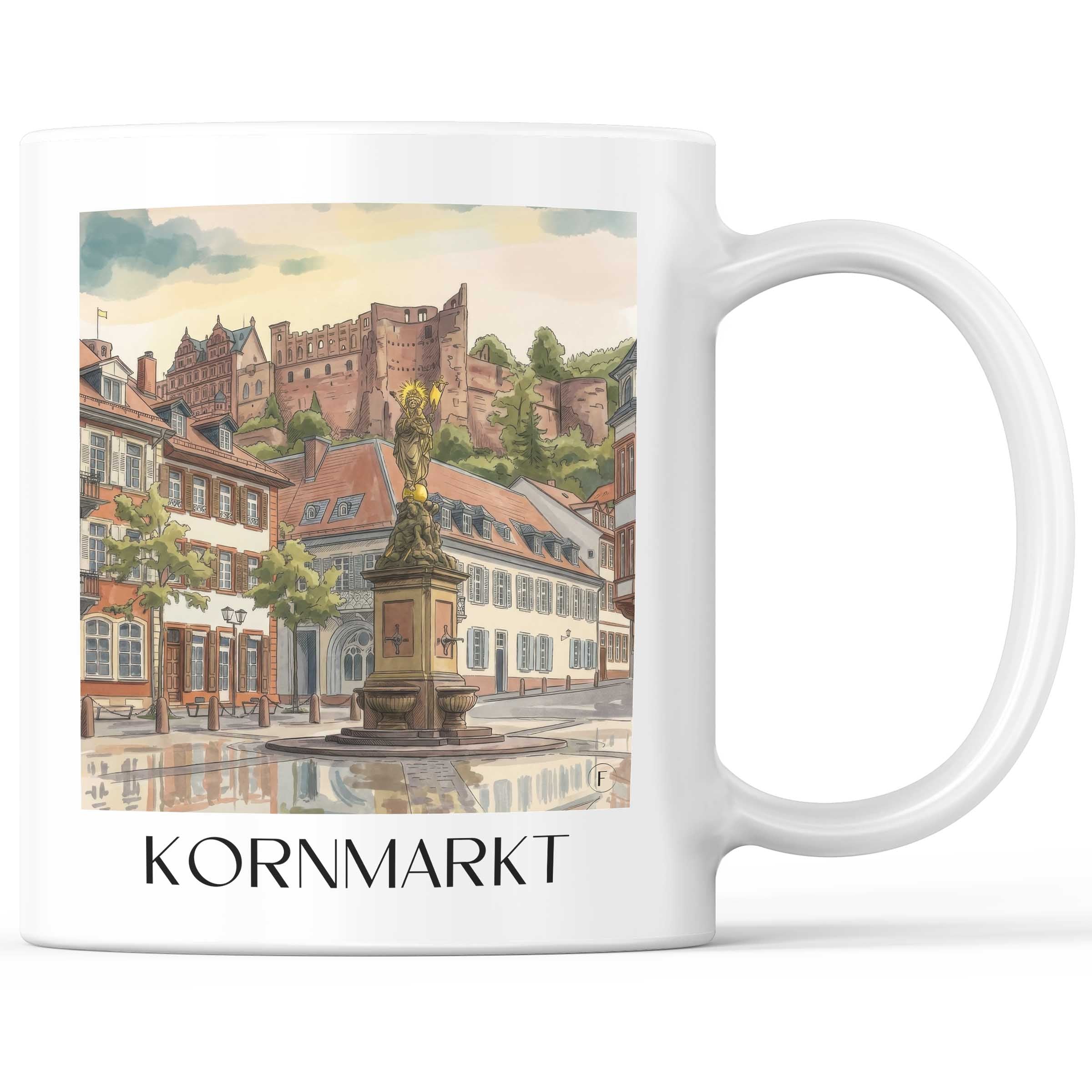 kornmarkt-heidelberg-deutschland-kaffeebecher-aquarell