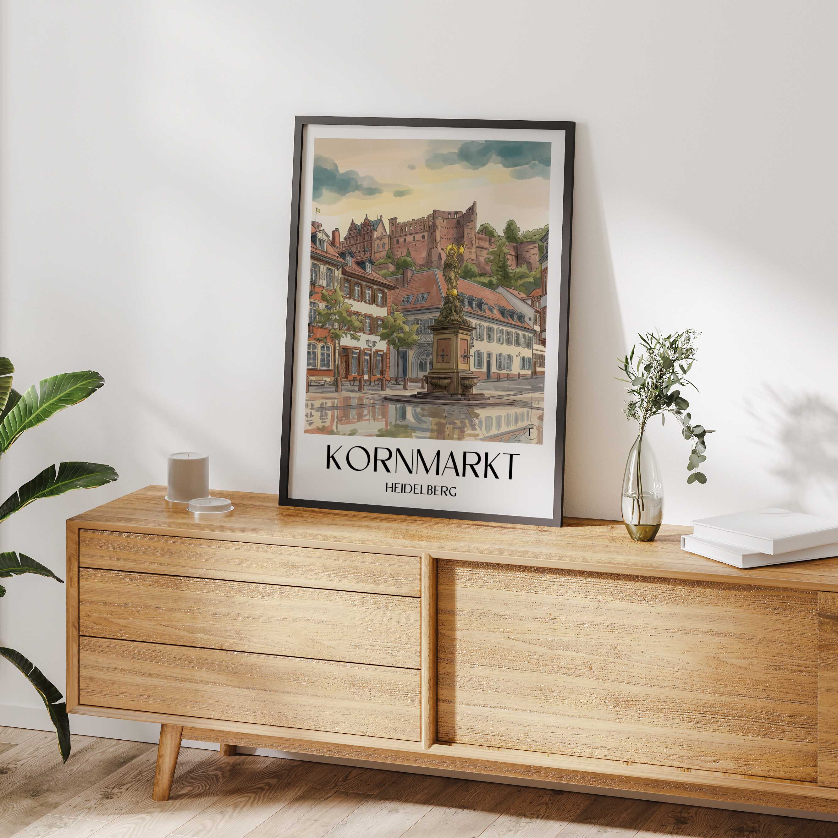 kornmarkt-heidelberg-deutschland-poster-aquarell