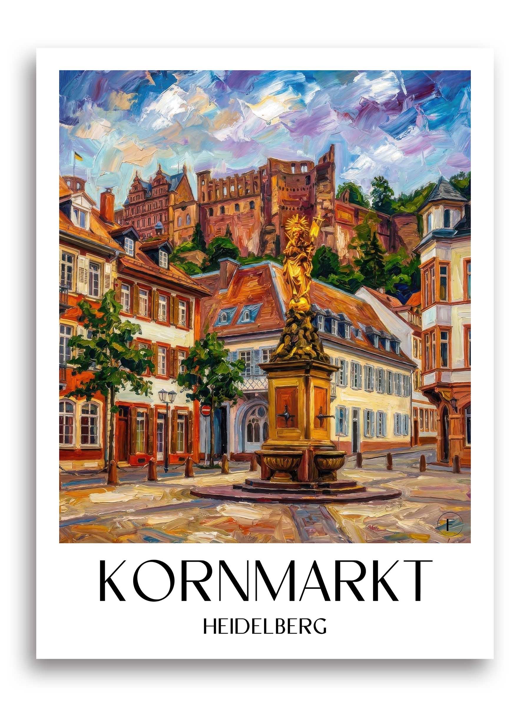 kornmarkt-heidelberg-deutschland-poster-oil-painting-oelgemaelde