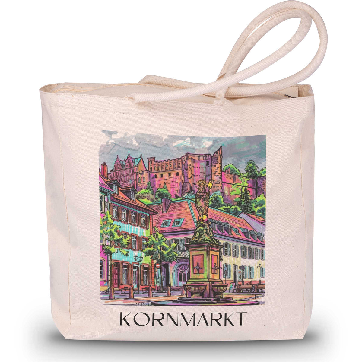 Kornmarkt Shopping Tasche - Heidelberg - Deutschland Tote Bag - Einkaufstasche im Tag Graffiti Stil - favplace