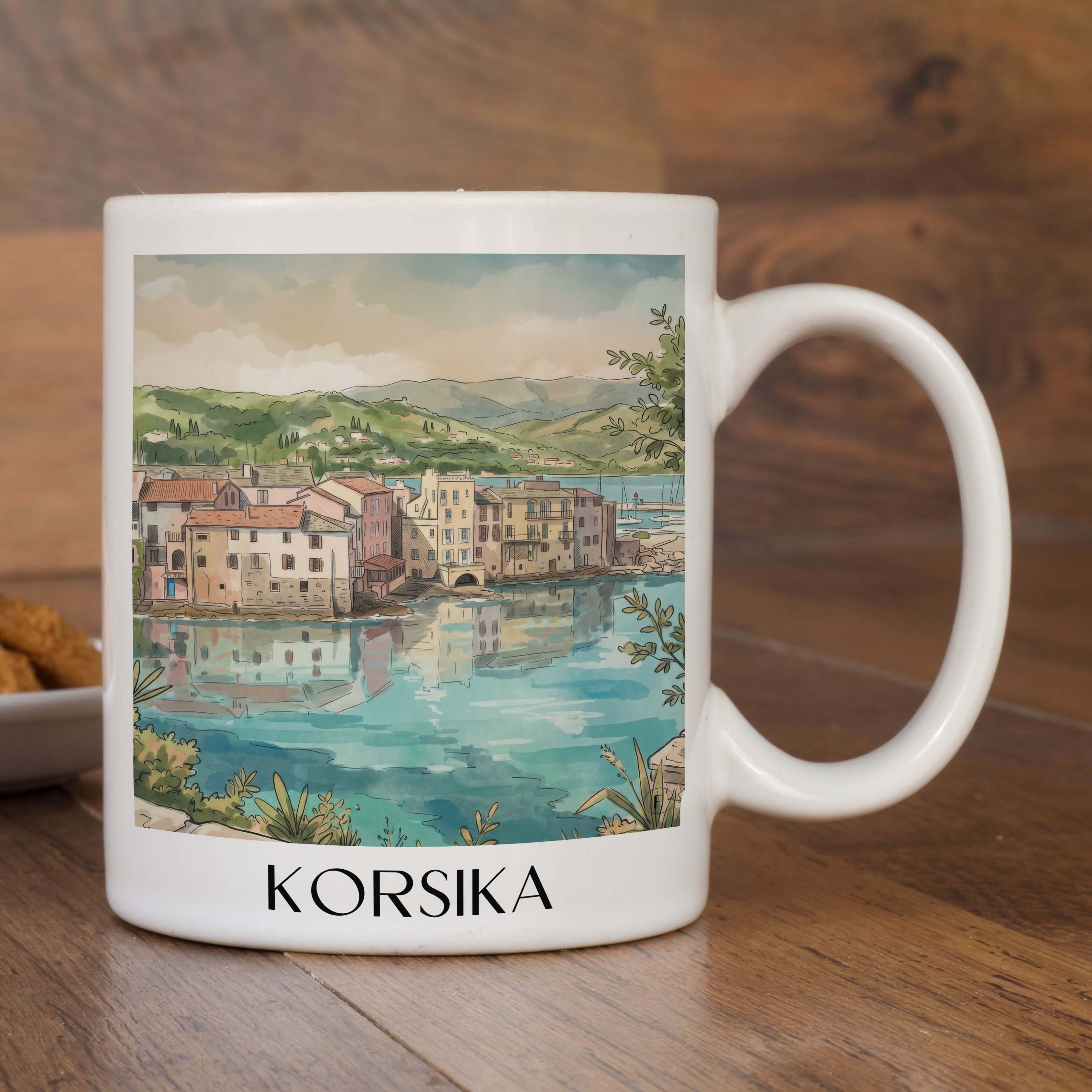 korsika-frankreich-kaffeebecher-aquarell