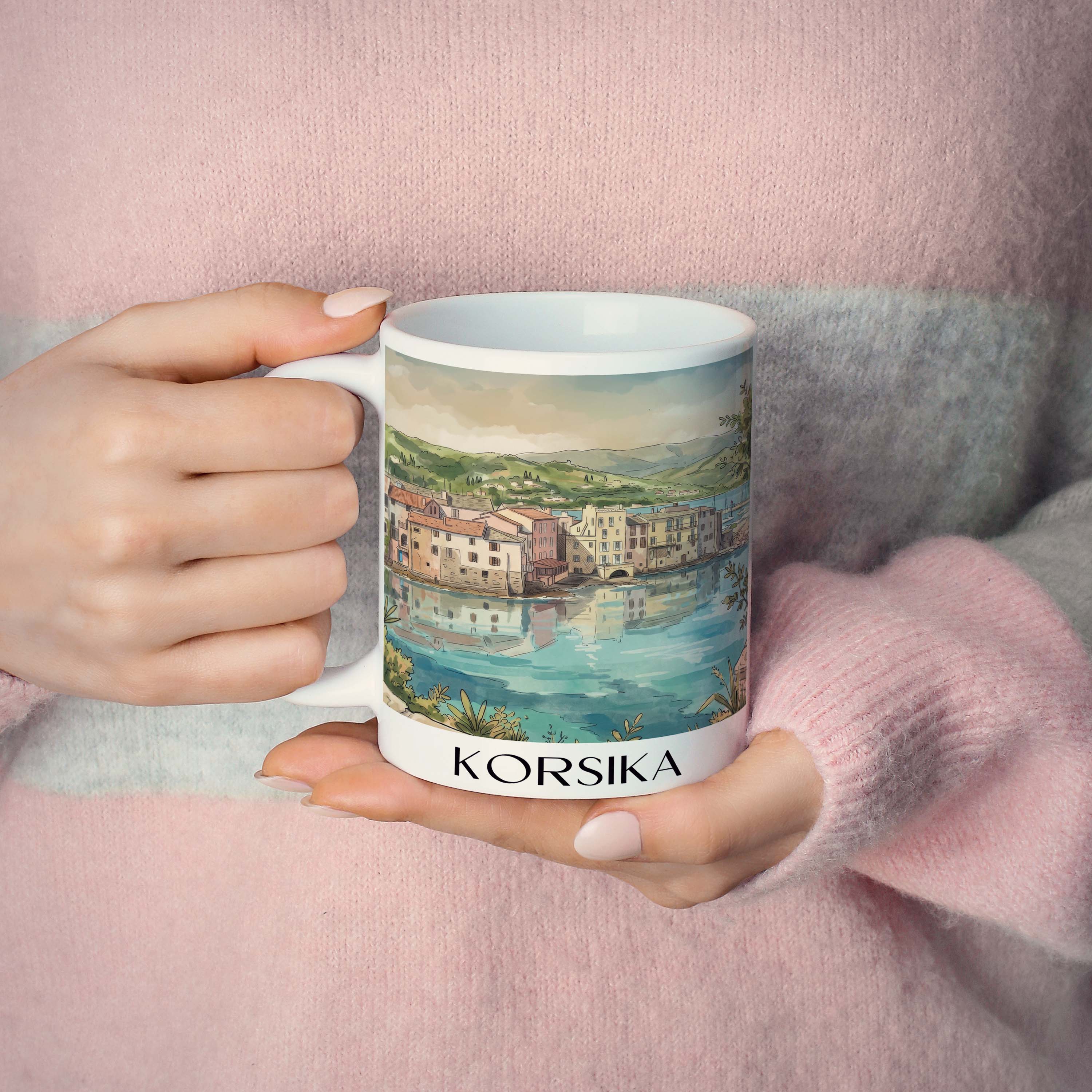 korsika-frankreich-kaffeebecher-aquarell
