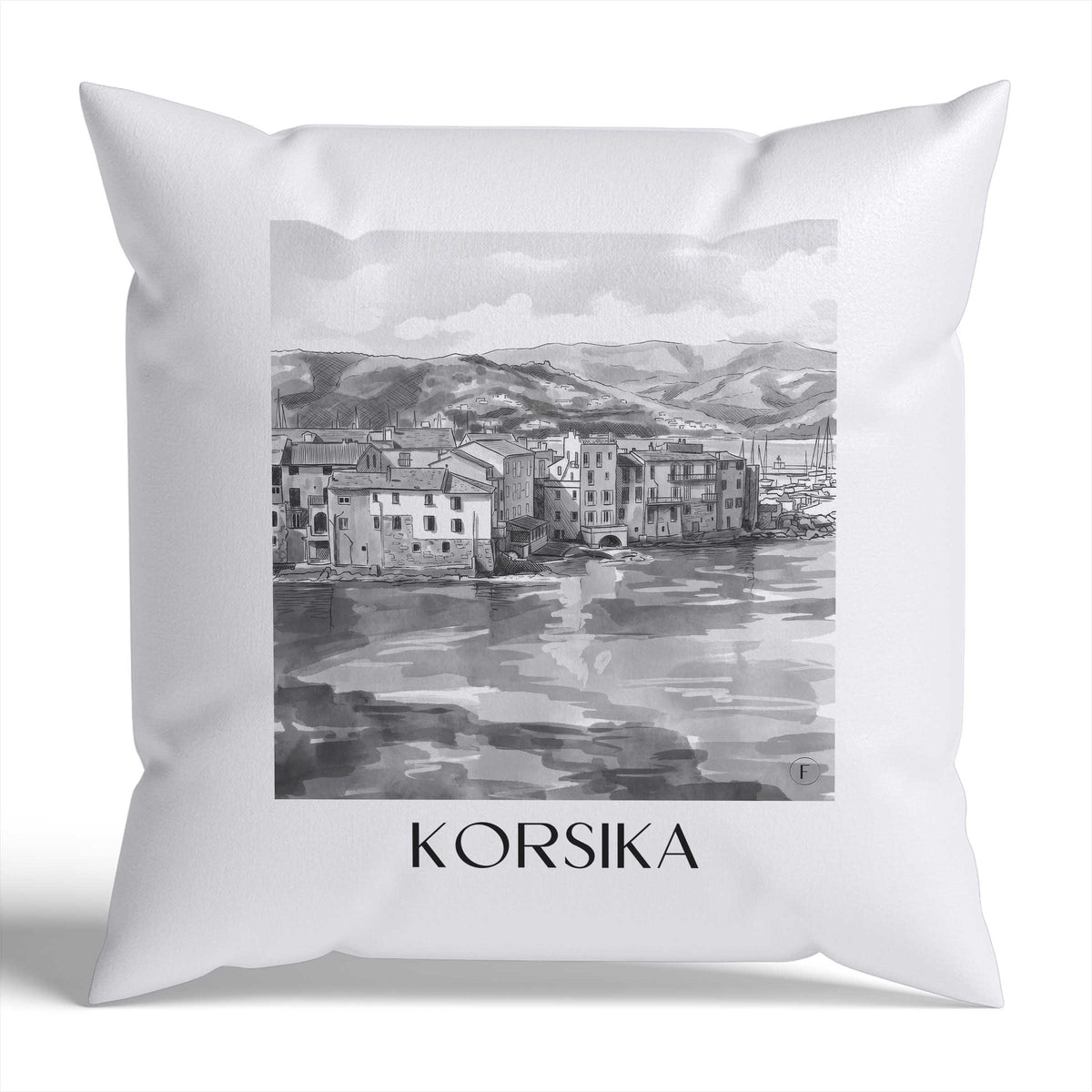 korsika-frankreich-frankreich-kissenbezug-aquarell-schwarz-weiss
