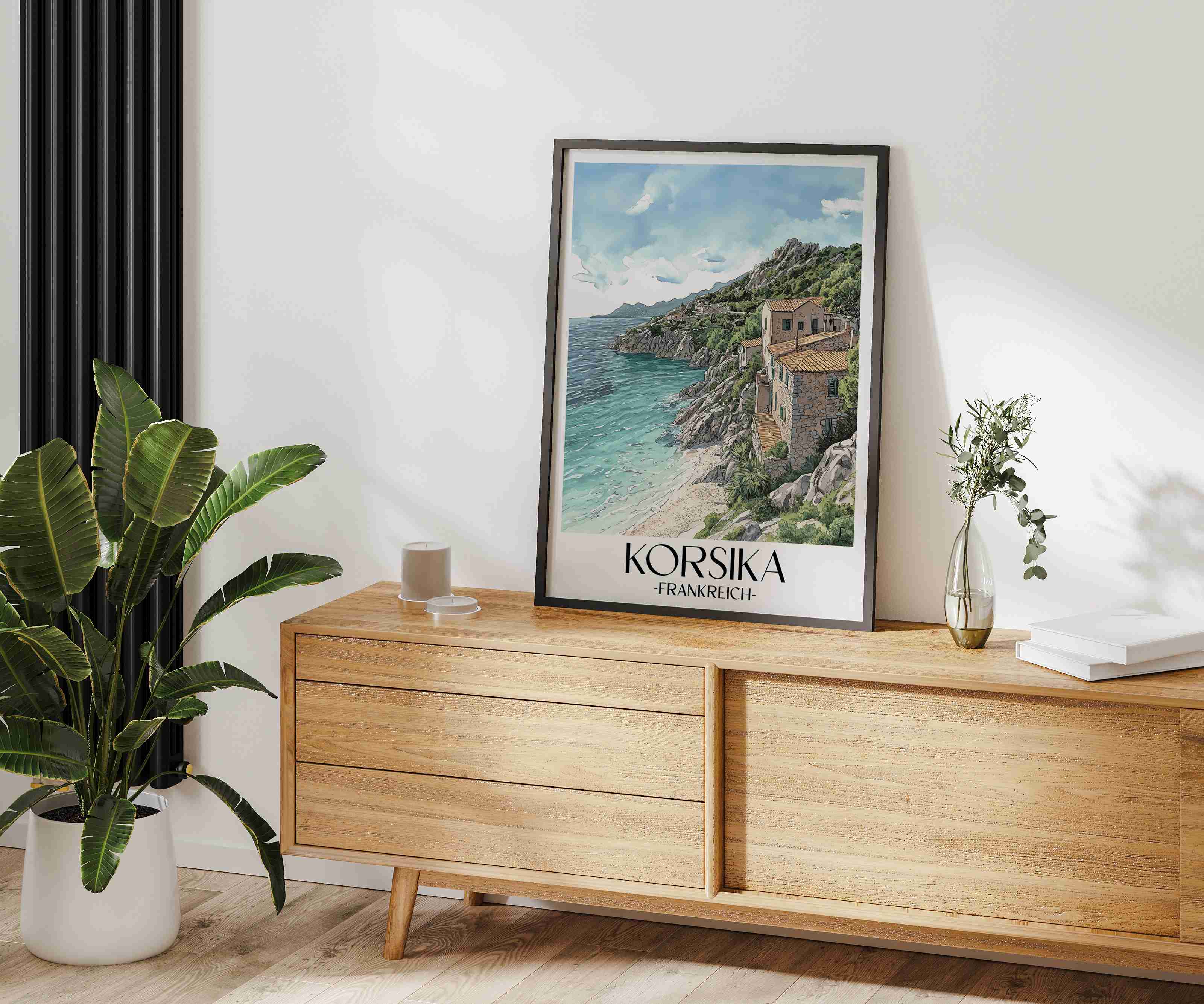 korsika-frankreich-poster-aquarell