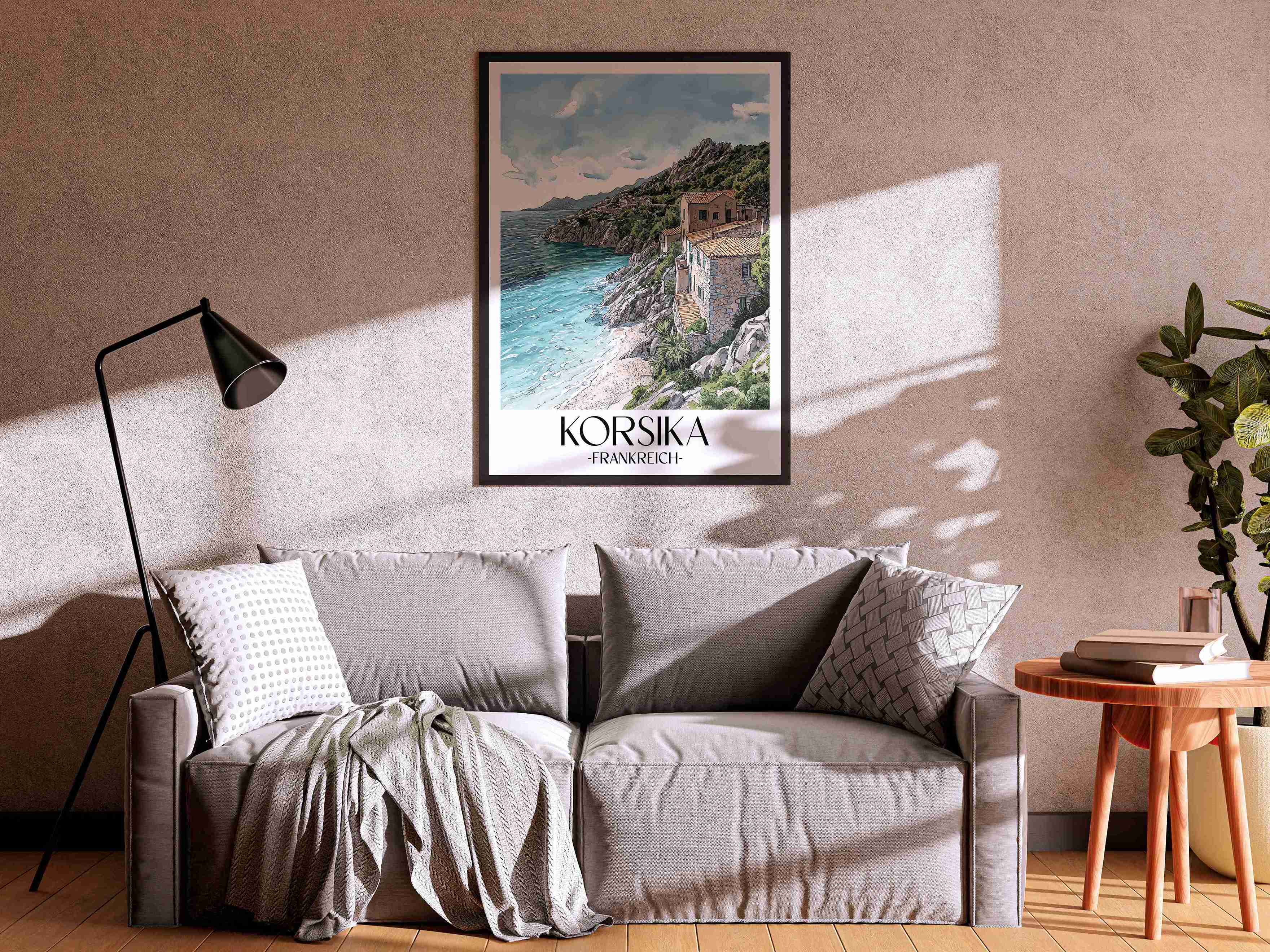 korsika-frankreich-poster-aquarell