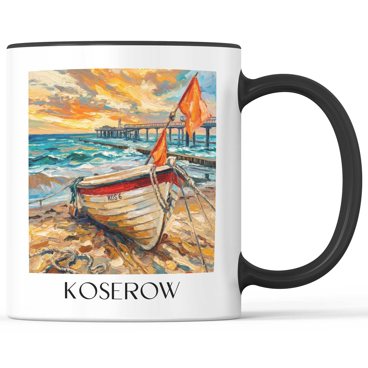 Koserow Kaffeebecher - Usedom - Deutschland Becher - Kaffeetasse im Ölgemälde Stil - favplace