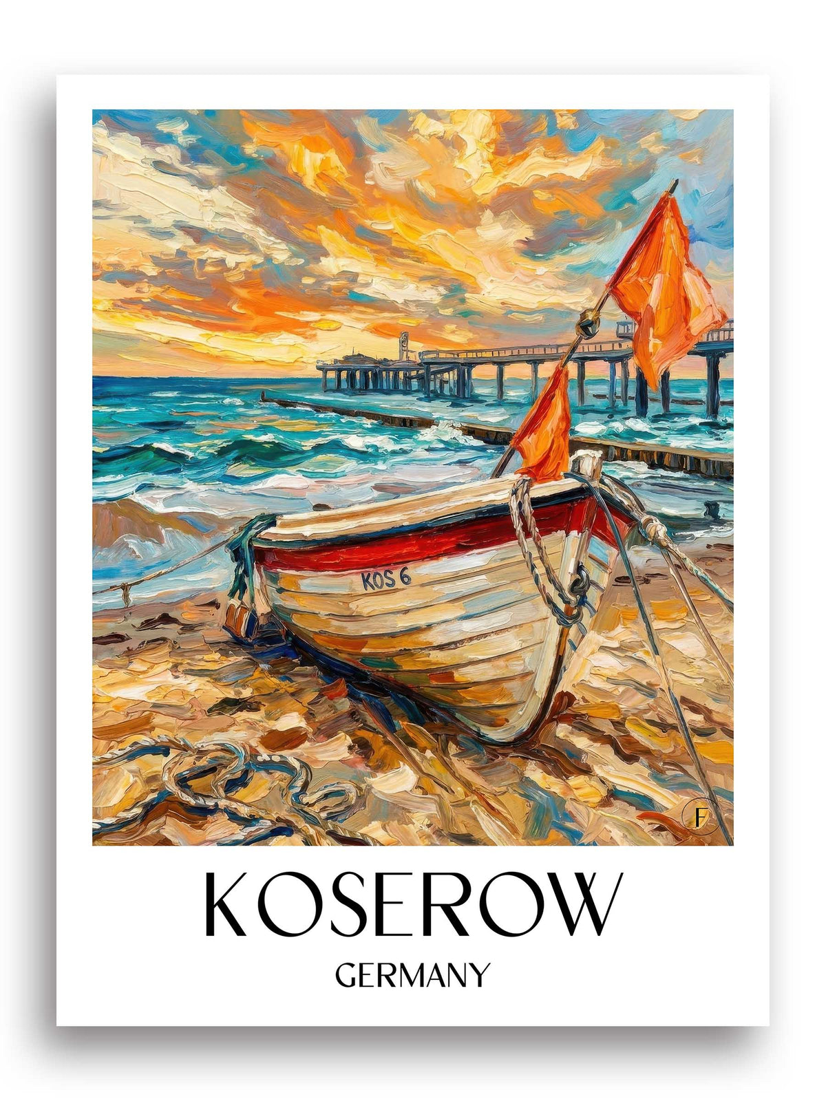 Koserow Poster - Usedom - Deutschland Kunstdruck - Ölgemälde von A4 bis A1 - favplace