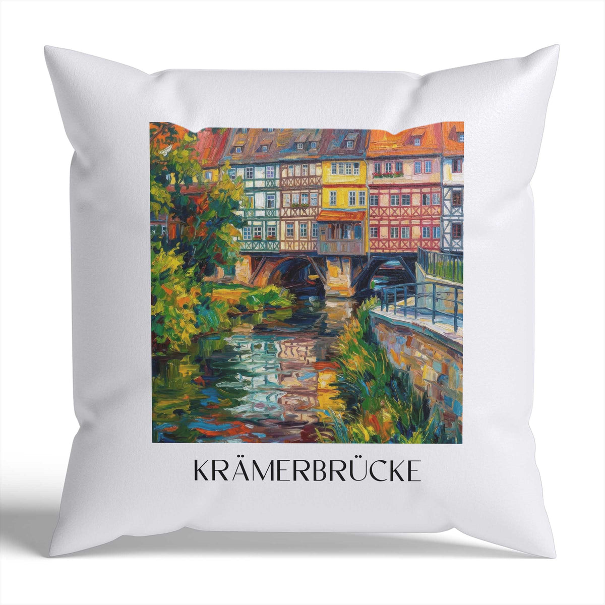krämerbrücke-erfurt-deutschland-kissenbezug-oil-painting-oelgemaelde