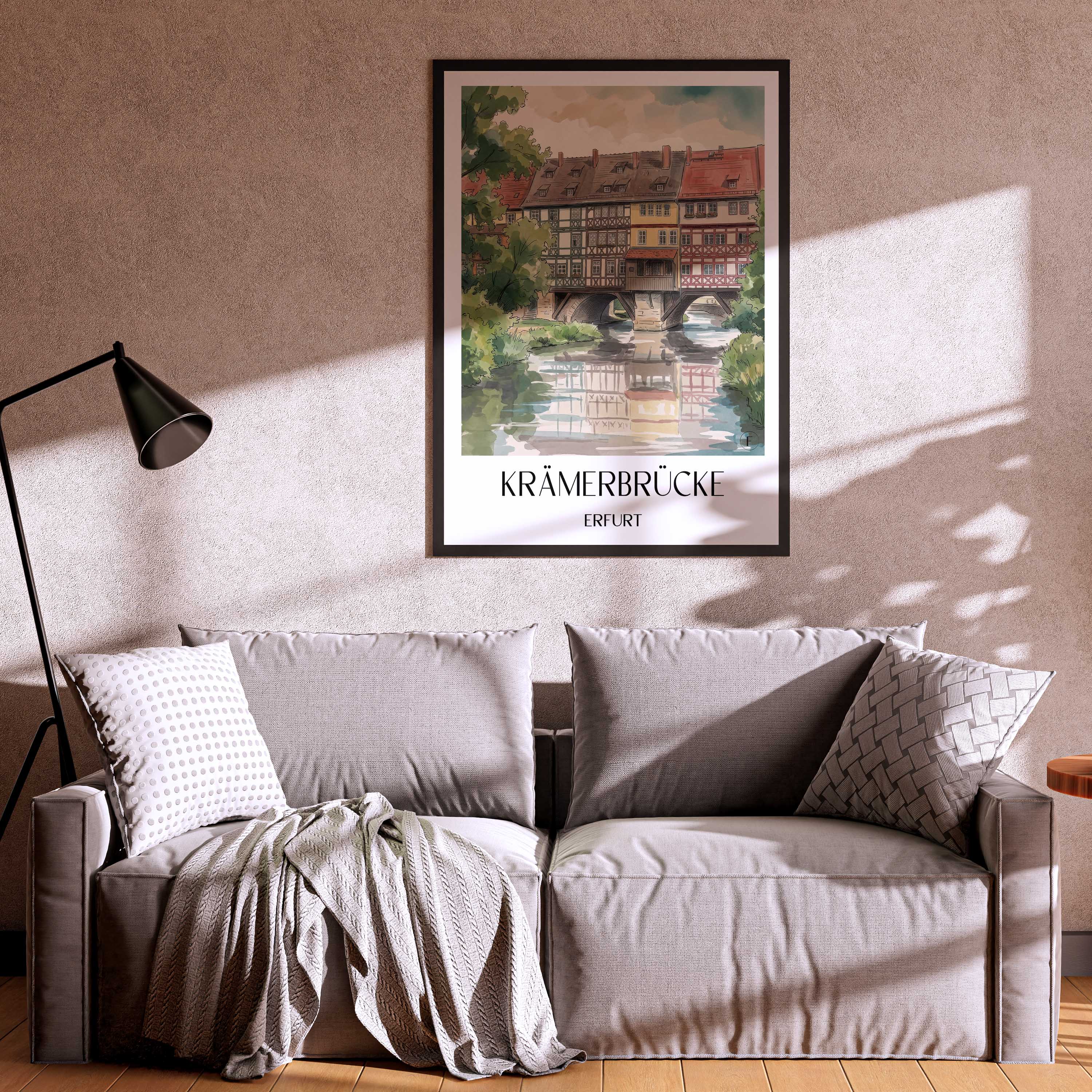 krämerbrücke-erfurt-deutschland-poster-aquarell