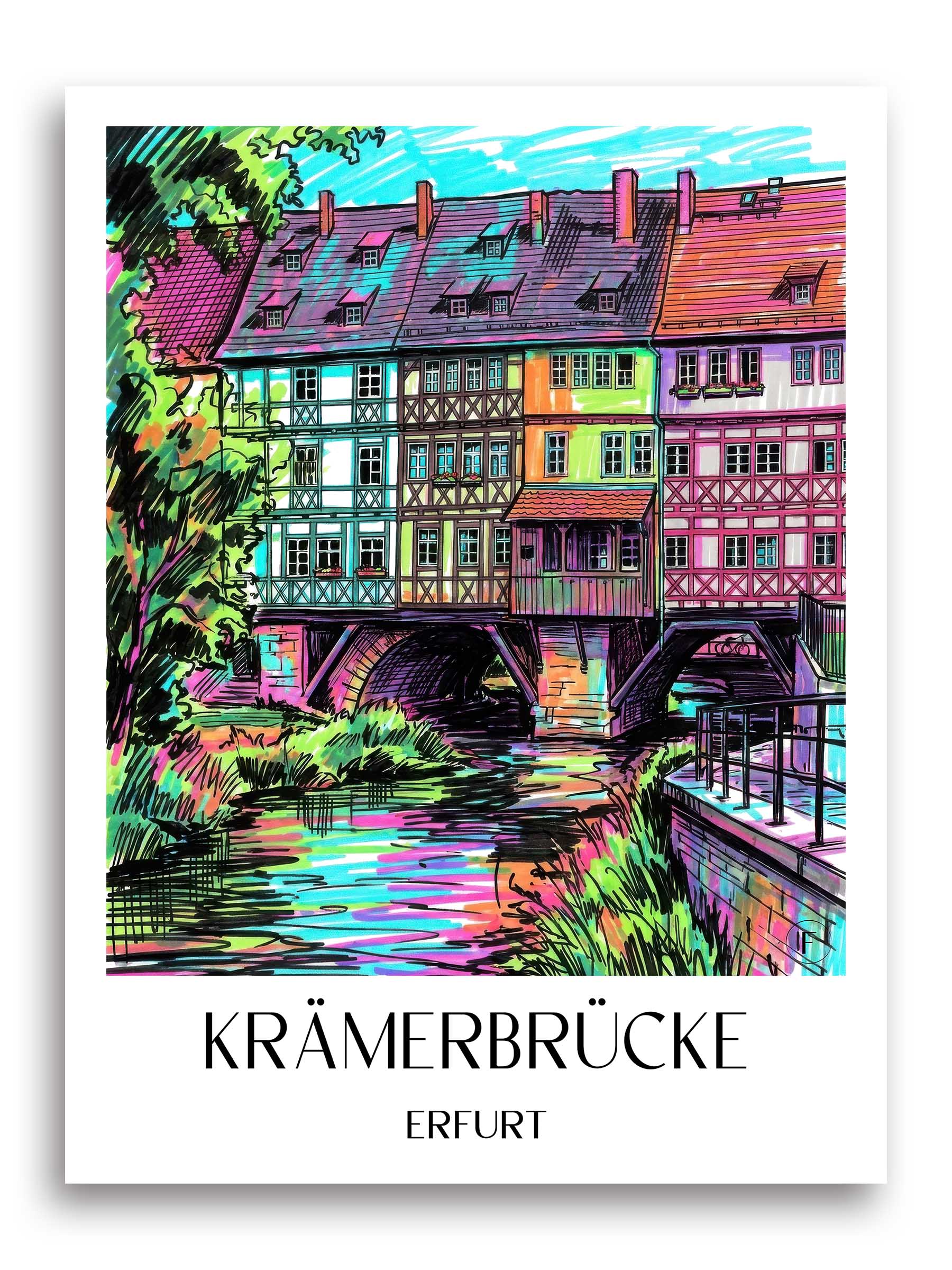 krämerbrücke-erfurt-deutschland-poster-graffiti