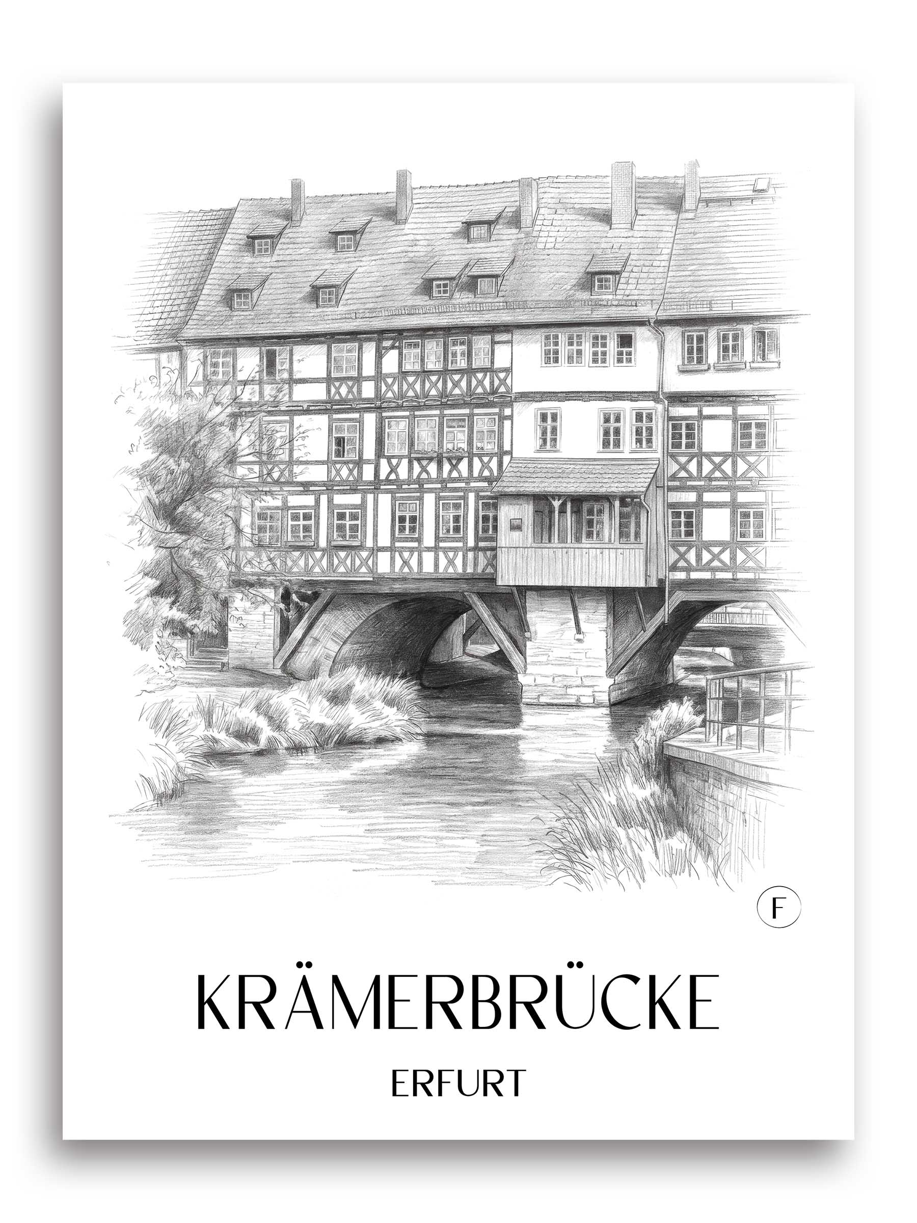 krämerbrücke-erfurt-deutschland-poster-bleistift-zeichnung-drawing