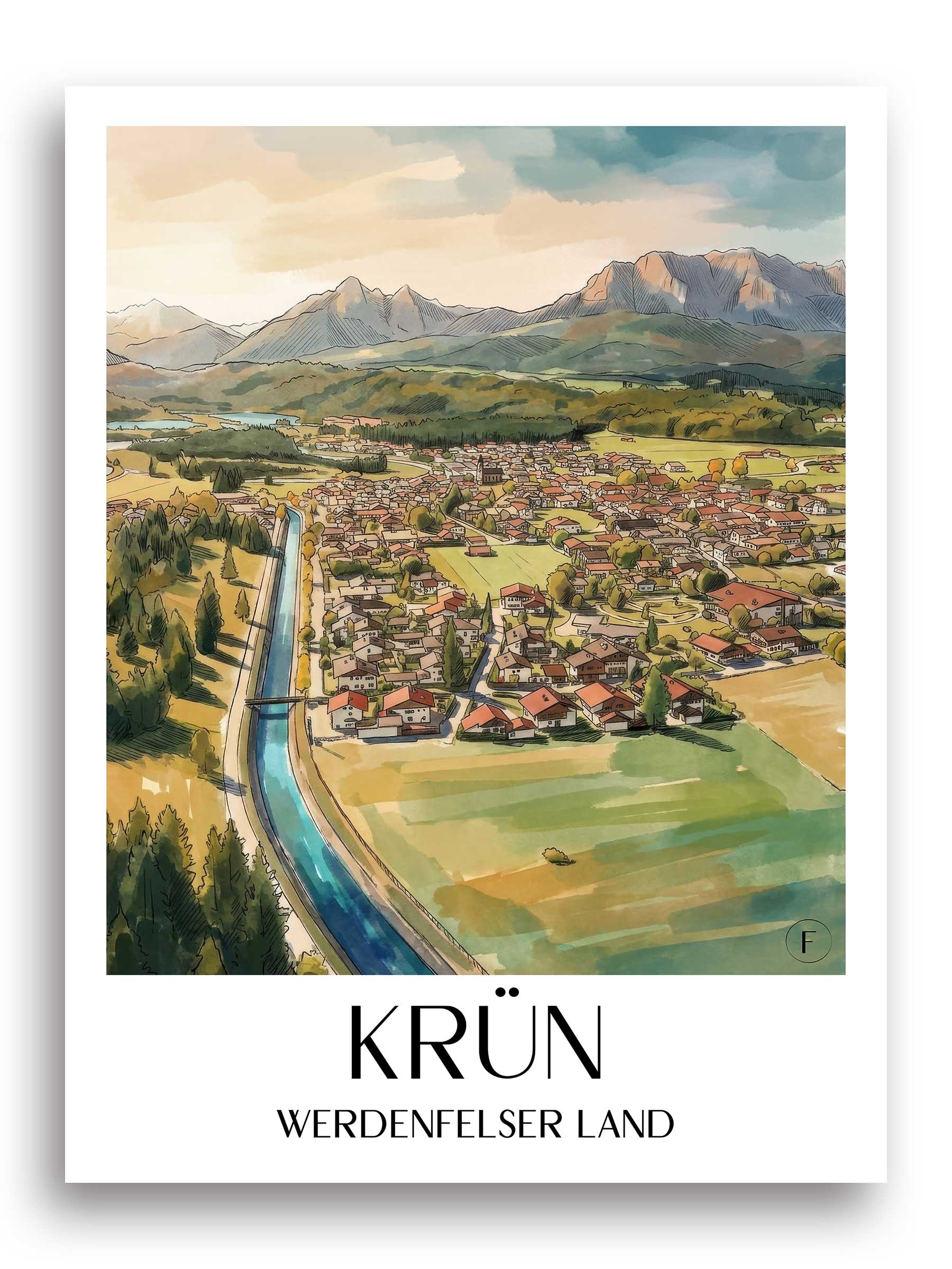 krün-werdenfelser-land-deutschland-poster-aquarell
