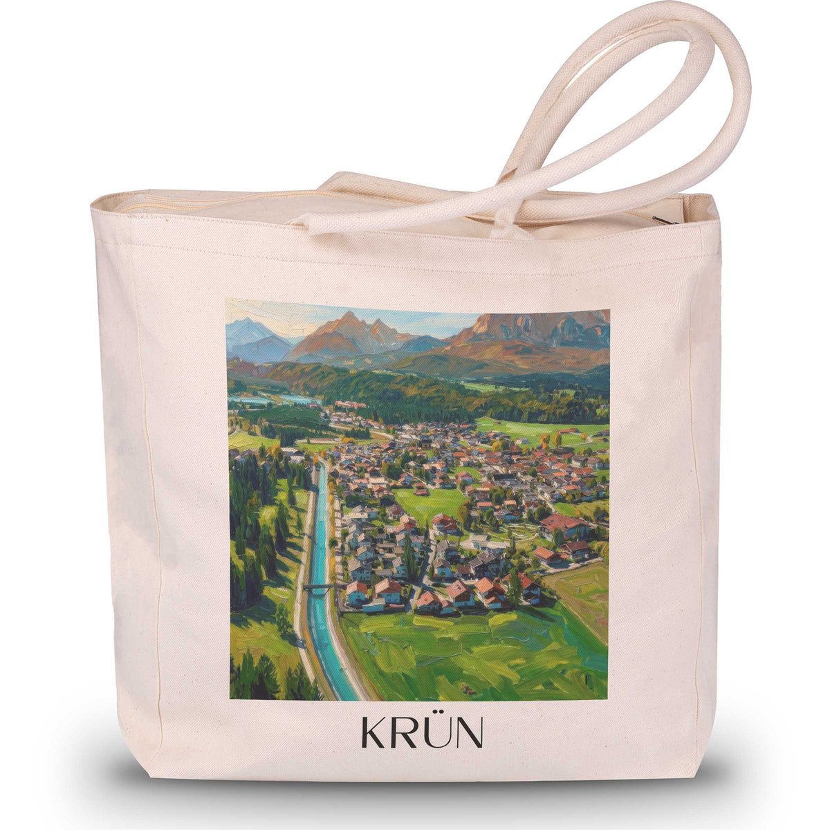 krün-werdenfelser-land-deutschland-einkaufstasche-oil-painting-oelgemaelde