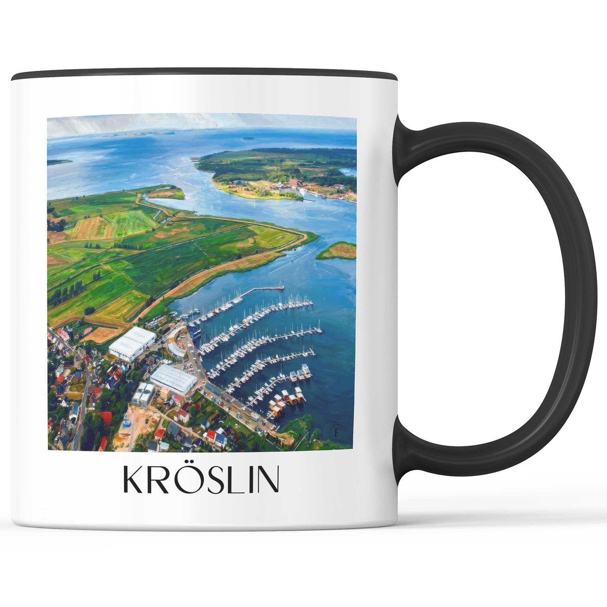 Kröslin Kaffeebecher - Mecklenburg-Vorpommern - Deutschland Becher - Kaffeetasse im Ölgemälde Stil - favplace