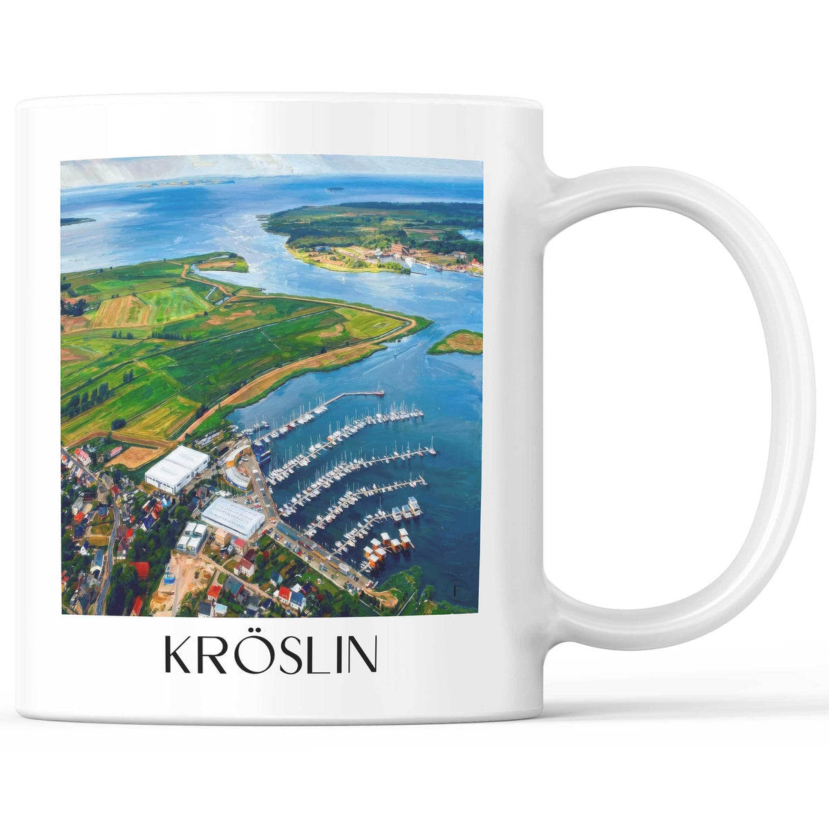 Kröslin Kaffeebecher - Mecklenburg-Vorpommern - Deutschland Becher - Kaffeetasse im Ölgemälde Stil - favplace