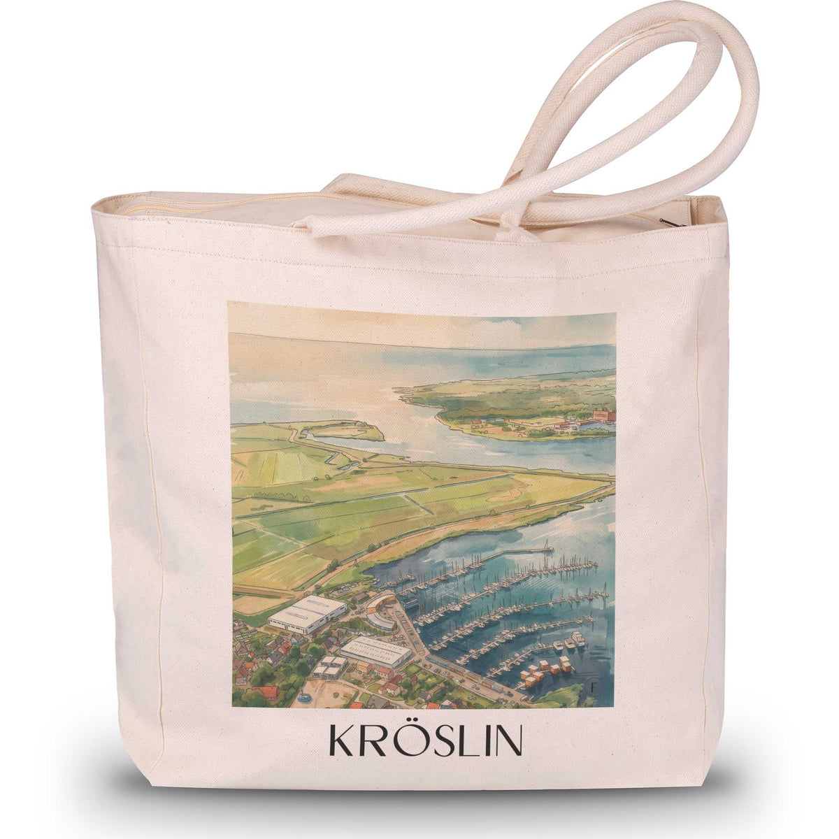 Kröslin Shopping Tasche - Mecklenburg-Vorpommern - Deutschland Tote Bag - Einkaufstasche im Aquarell Stil - favplace