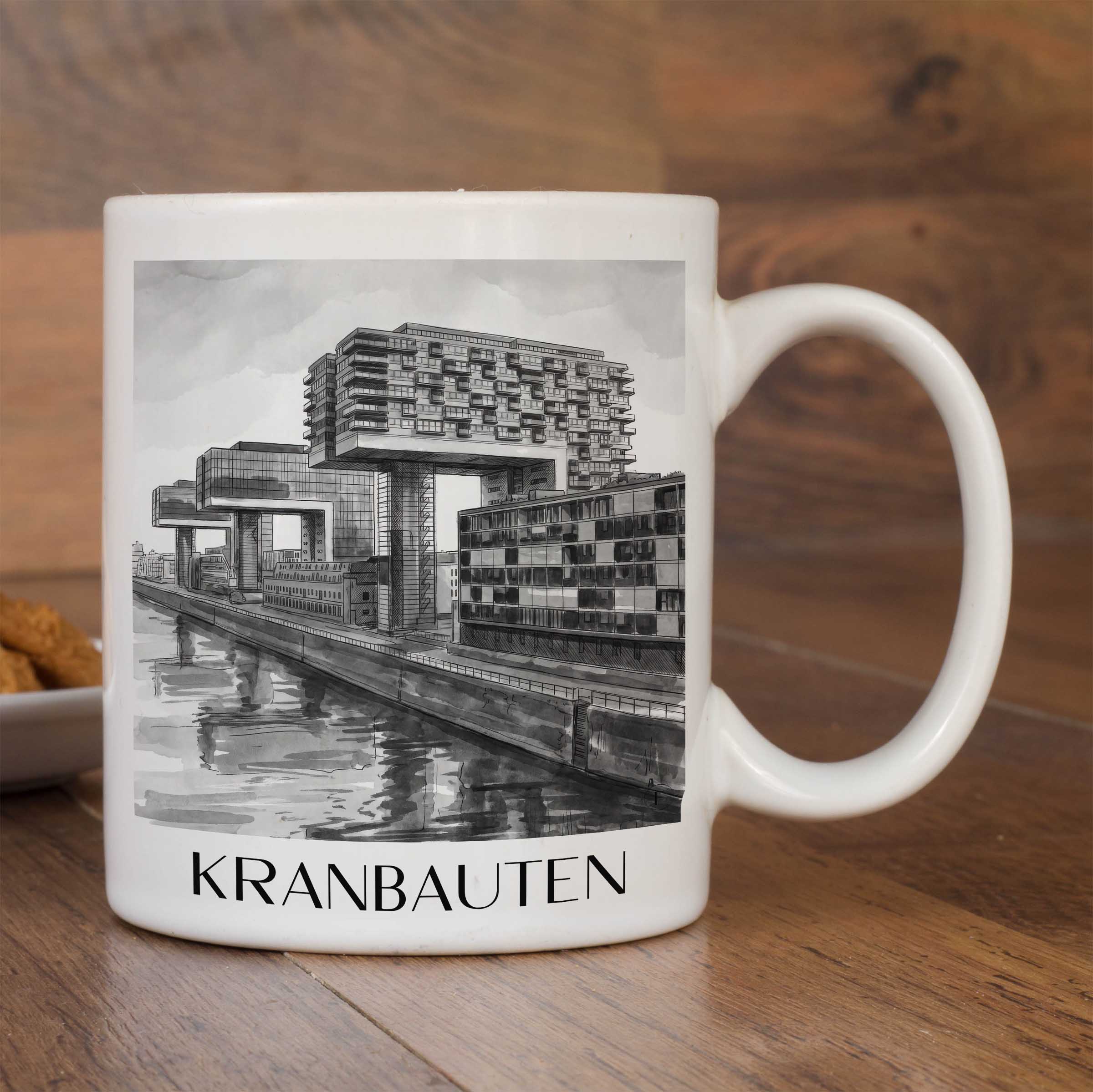 kranbauten-köln-deutschland-kaffeebecher-aquarell-schwarz-weiss