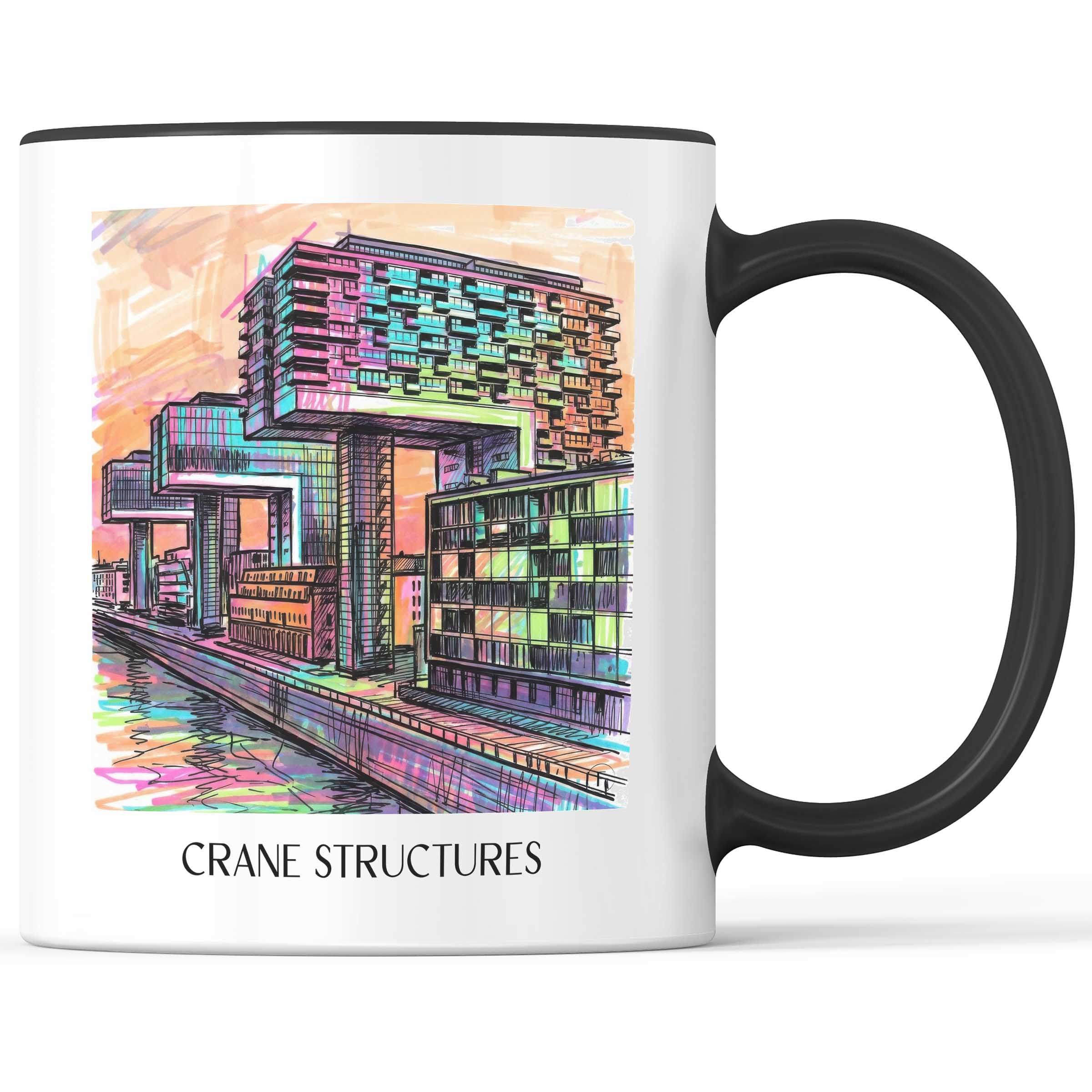 Kranbauten Kaffeebecher - Köln - Deutschland Becher - Kaffeetasse im Tag Graffiti Stil