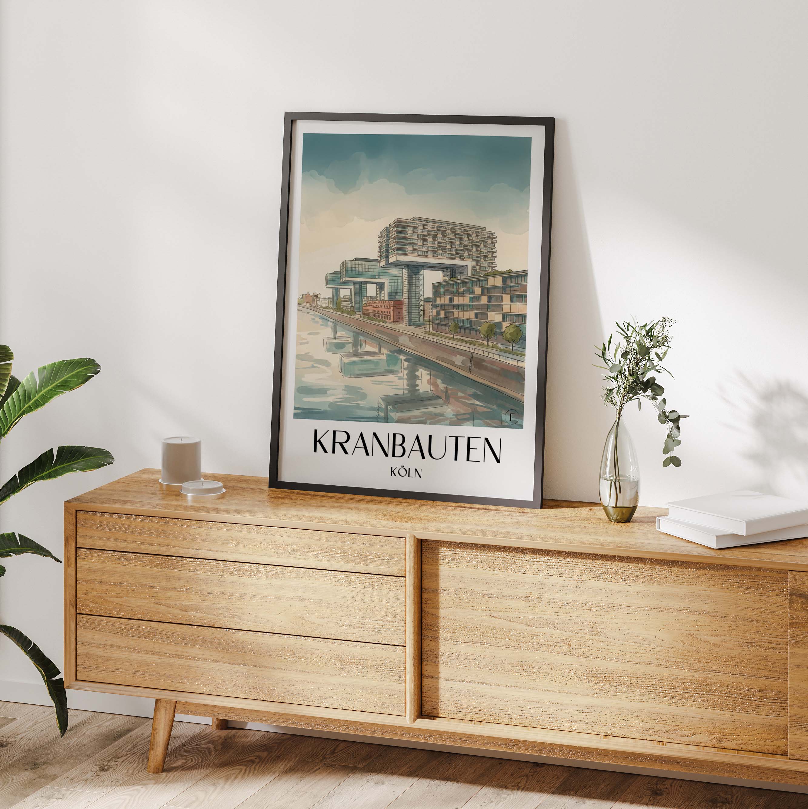 kranbauten-köln-deutschland-poster-aquarell