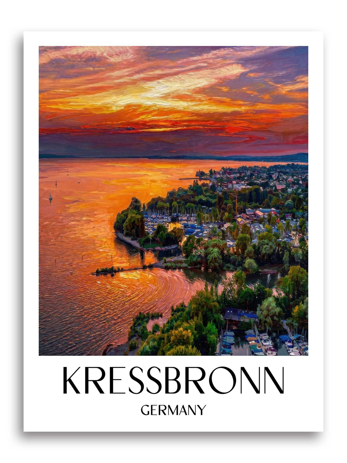 Kressbronn Poster - Bodensee - Deutschland Kunstdruck - Ölgemälde von A4 bis A1 - favplace