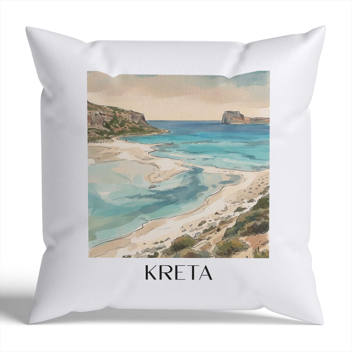 kreta-griechenland-griechenland-kissenbezug-aquarell