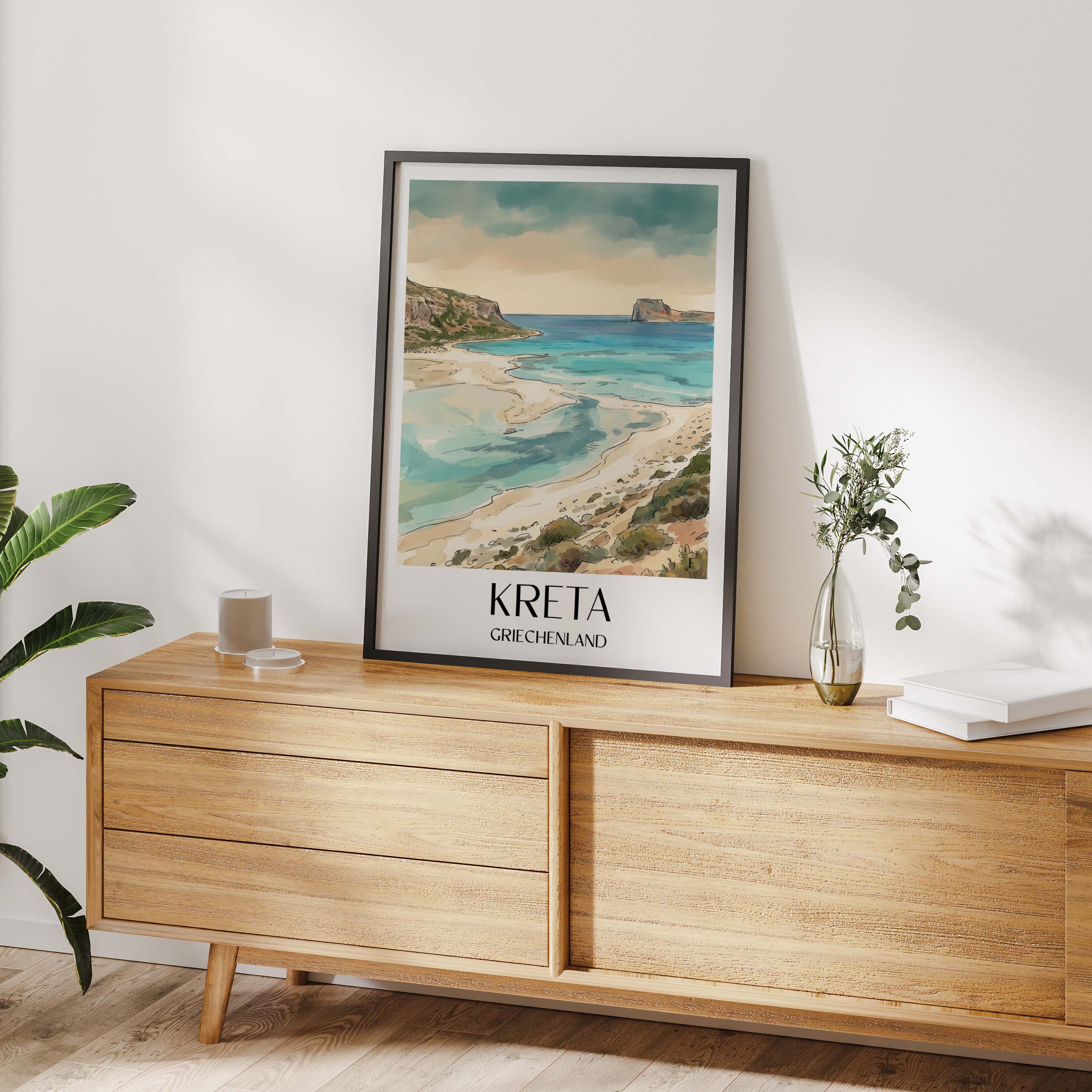 kreta-griechenland-poster-aquarell