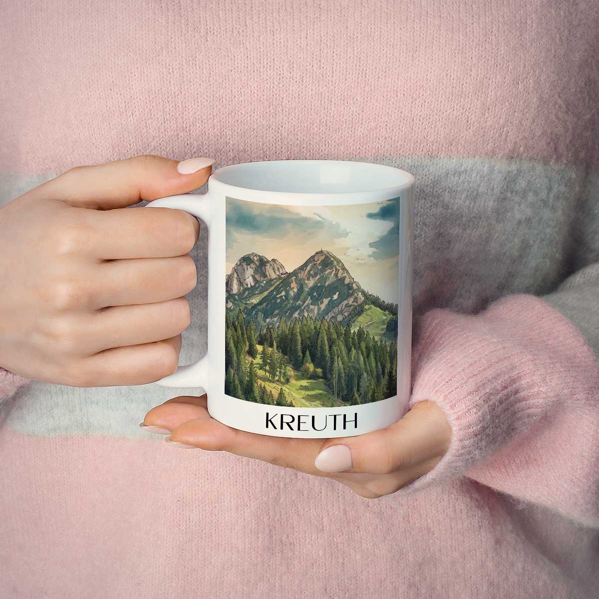 kreuth-tegernsee-deutschland-kaffeebecher-aquarell