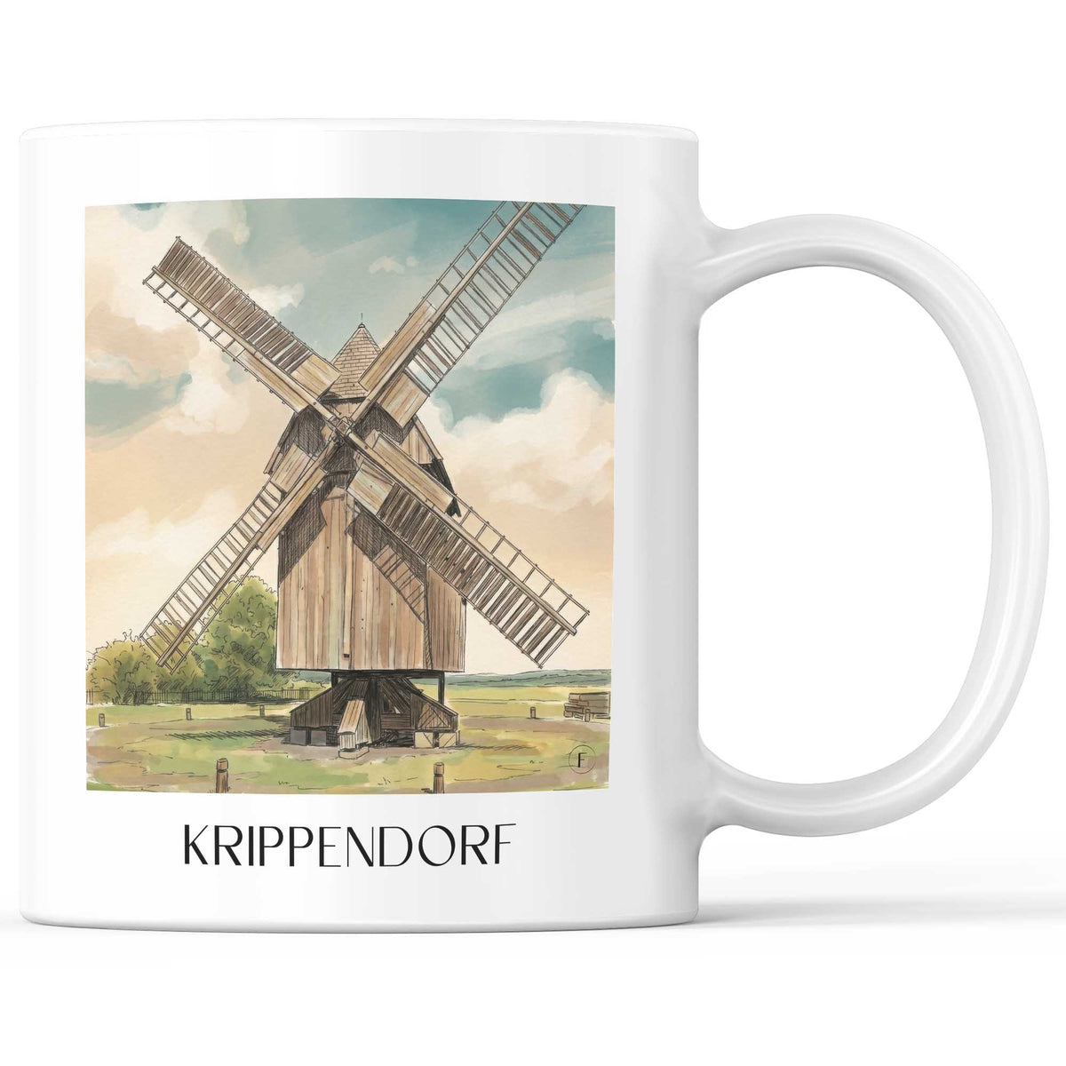 Krippendorf Kaffeebecher - Jena - Deutschland Becher - Kaffeetasse im Aquarell Stil - favplace