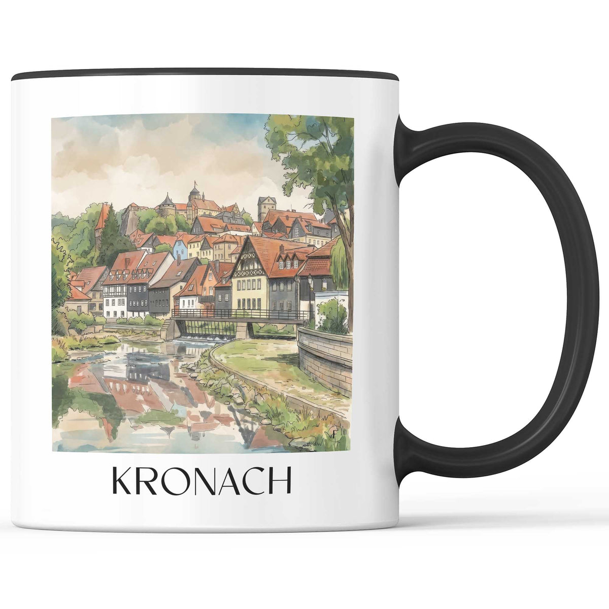 kronach-frankenwald-deutschland-kaffeebecher-aquarell