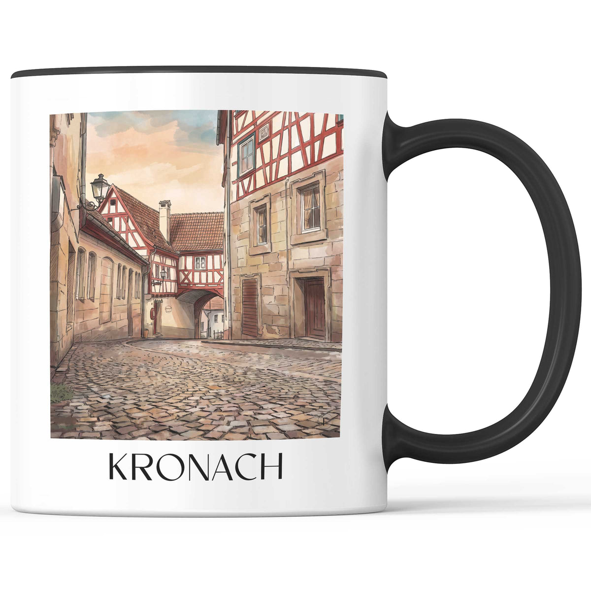 kronach-frankenwald-deutschland-kaffeebecher-aquarell