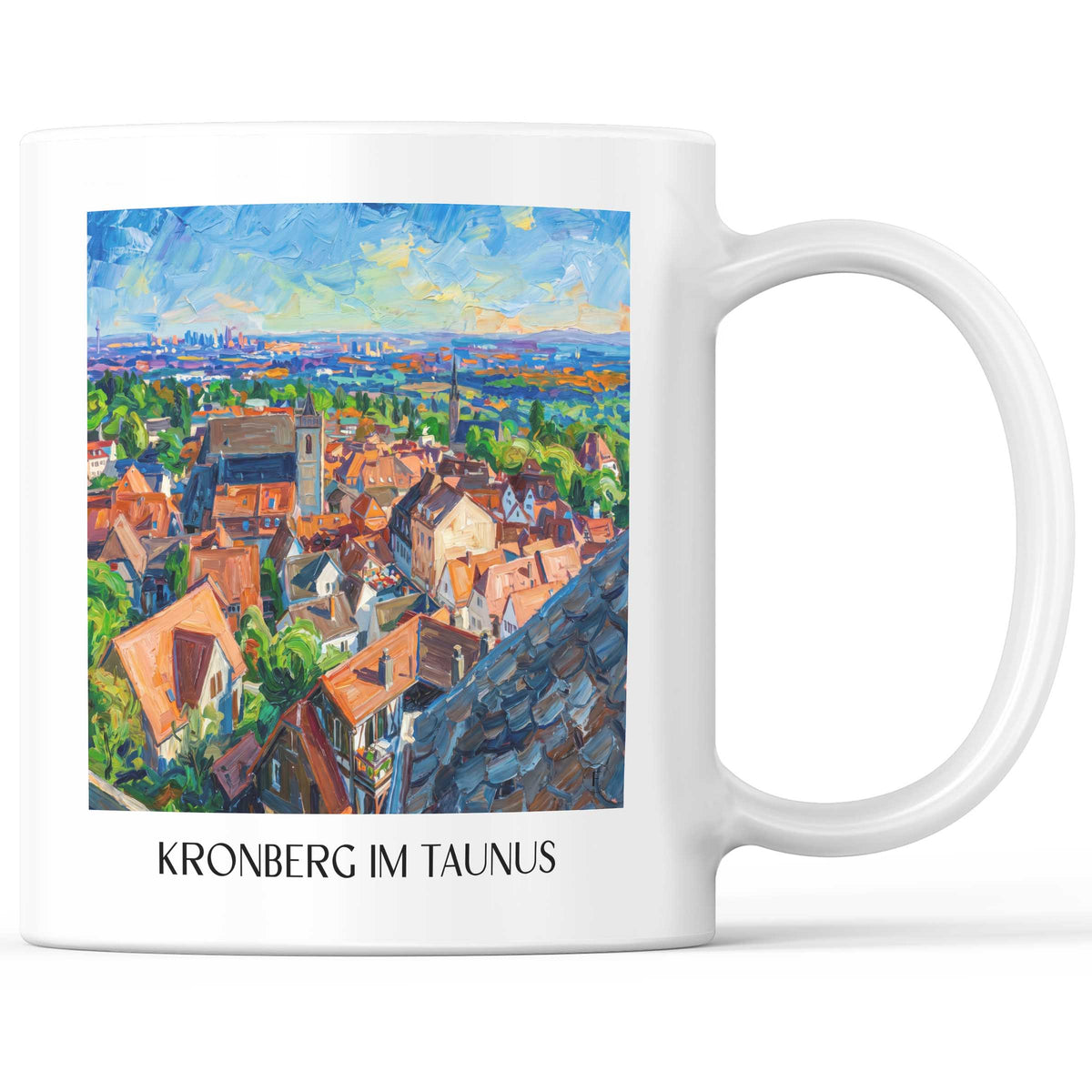 Kronberg im Taunus Kaffeebecher - Hessen - Deutschland Becher - Kaffeetasse im Ölgemälde Stil