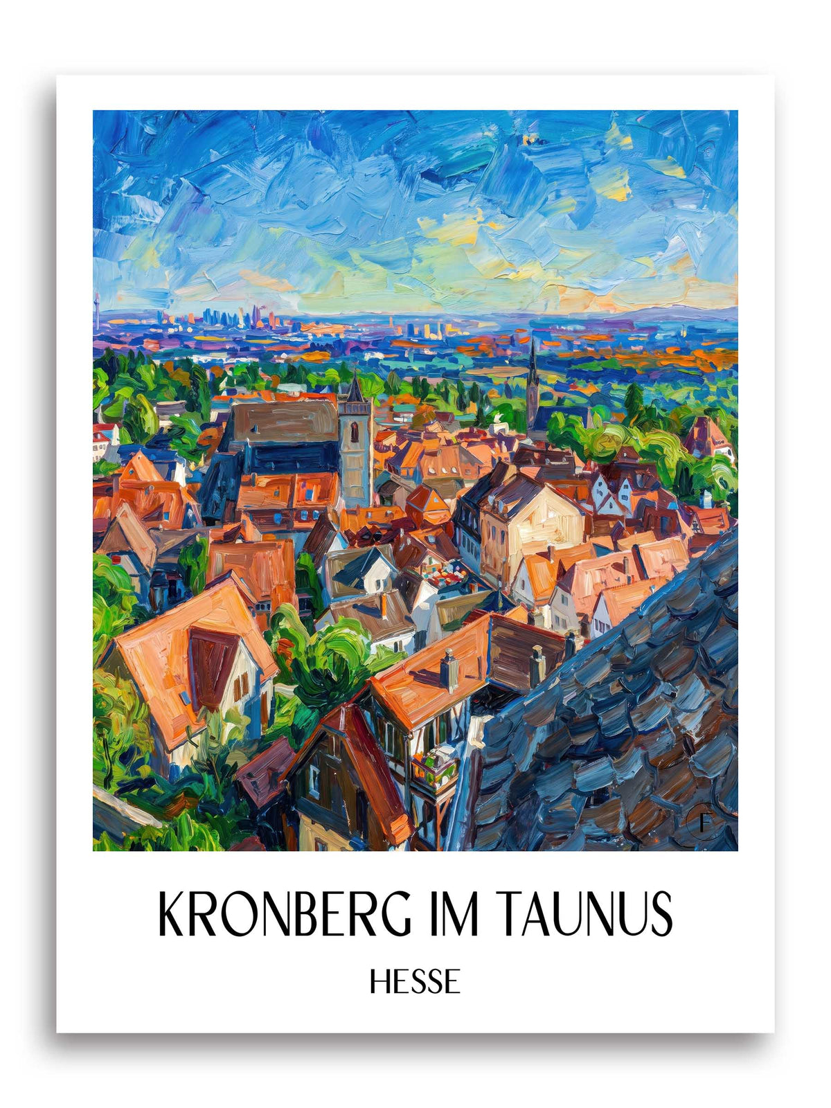 Kronberg im Taunus Poster - Hessen - Deutschland Kunstdruck - Ölgemälde von A4 bis A1 - favplace