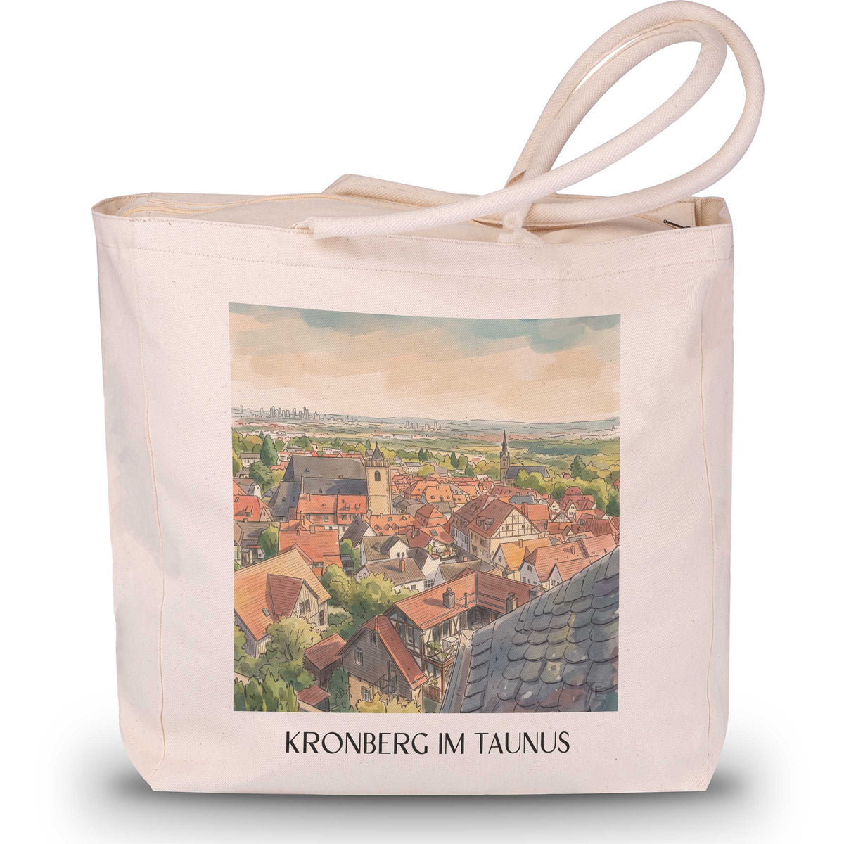 Kronberg im Taunus Shopping Tasche - Hessen - Deutschland Tote Bag - Einkaufstasche im Aquarell Stil - favplace