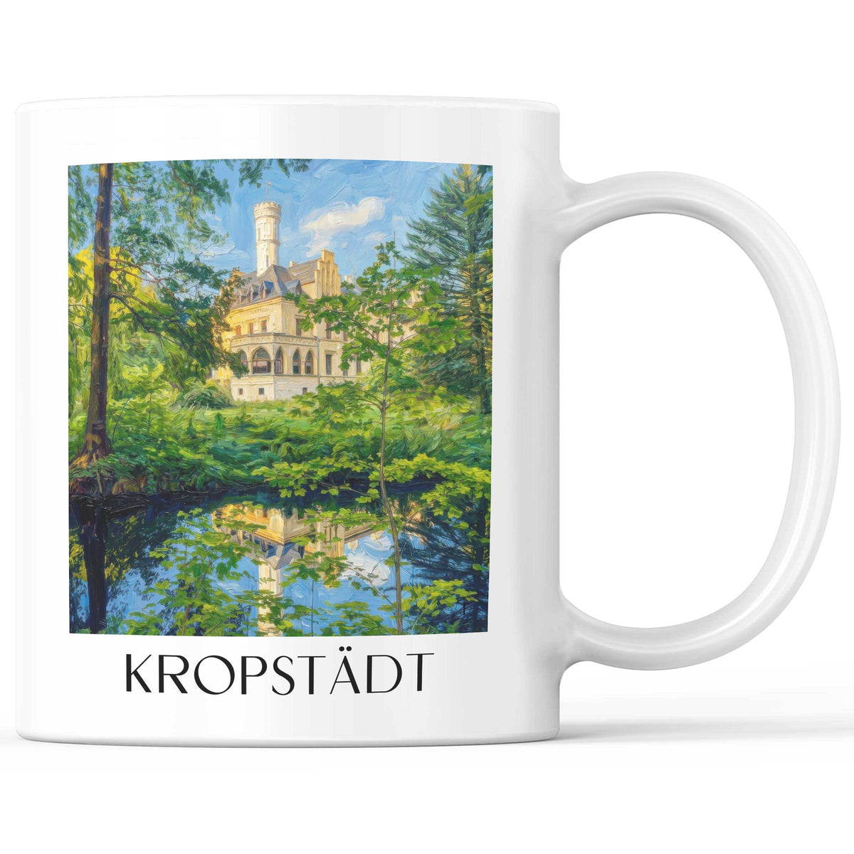 Kropstädt Kaffeebecher - Fläming - Deutschland Becher - Kaffeetasse im Ölgemälde Stil - favplace