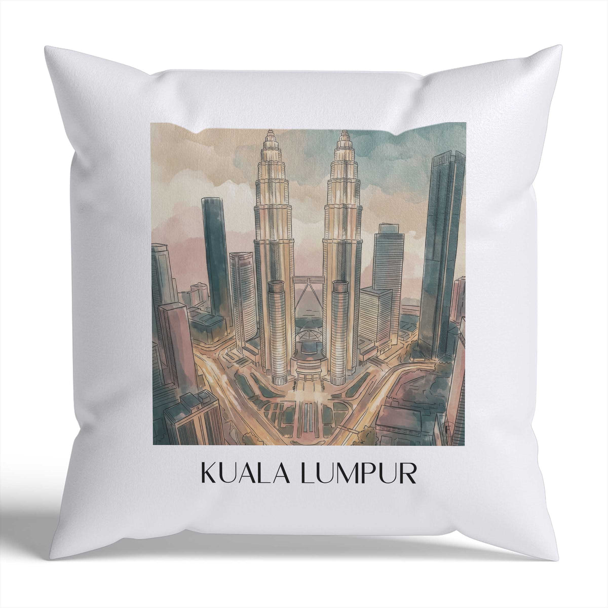 kuala-lumpur-malaysia-malaysia-kissenbezug-aquarell