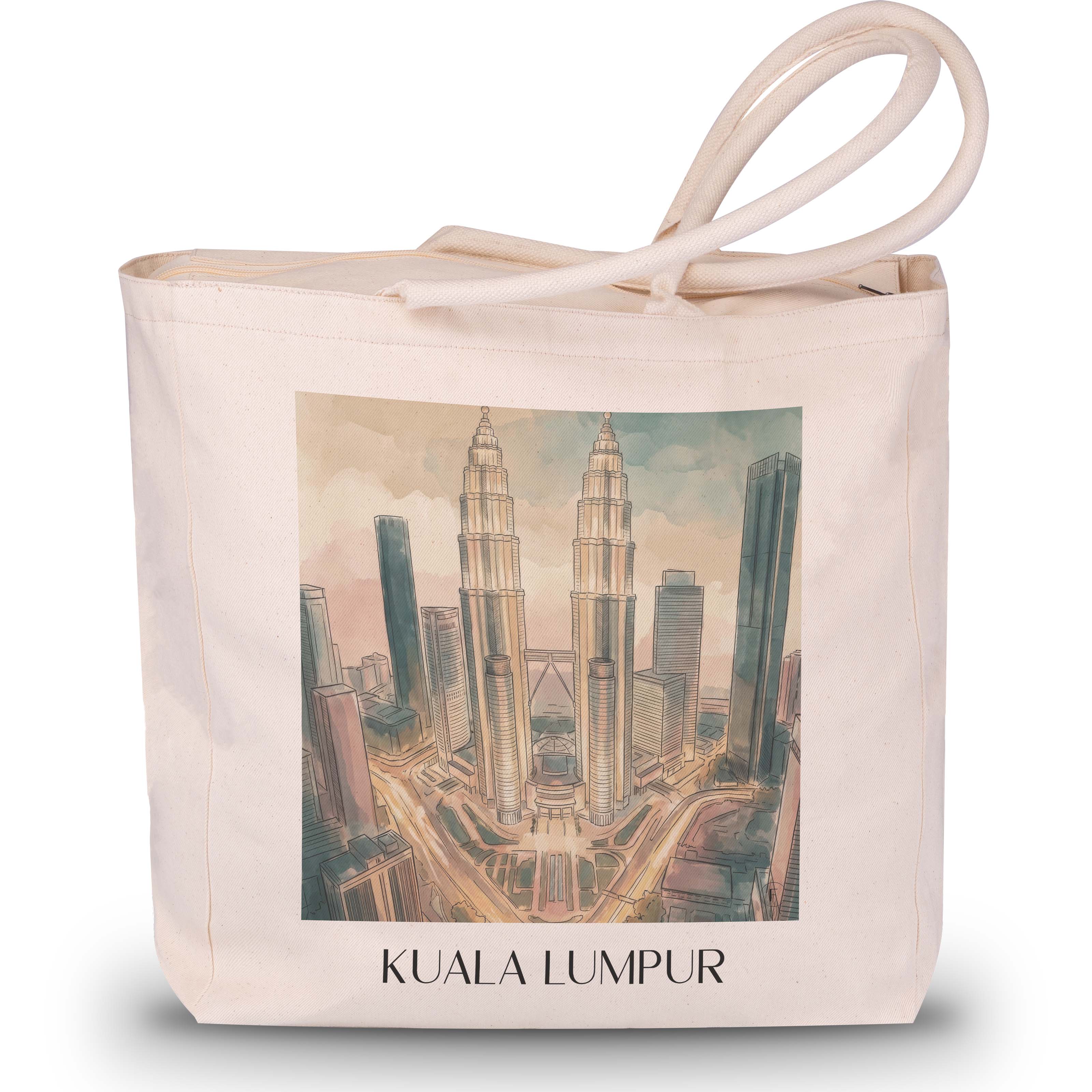 kuala-lumpur-malaysia-einkaufstasche-aquarell