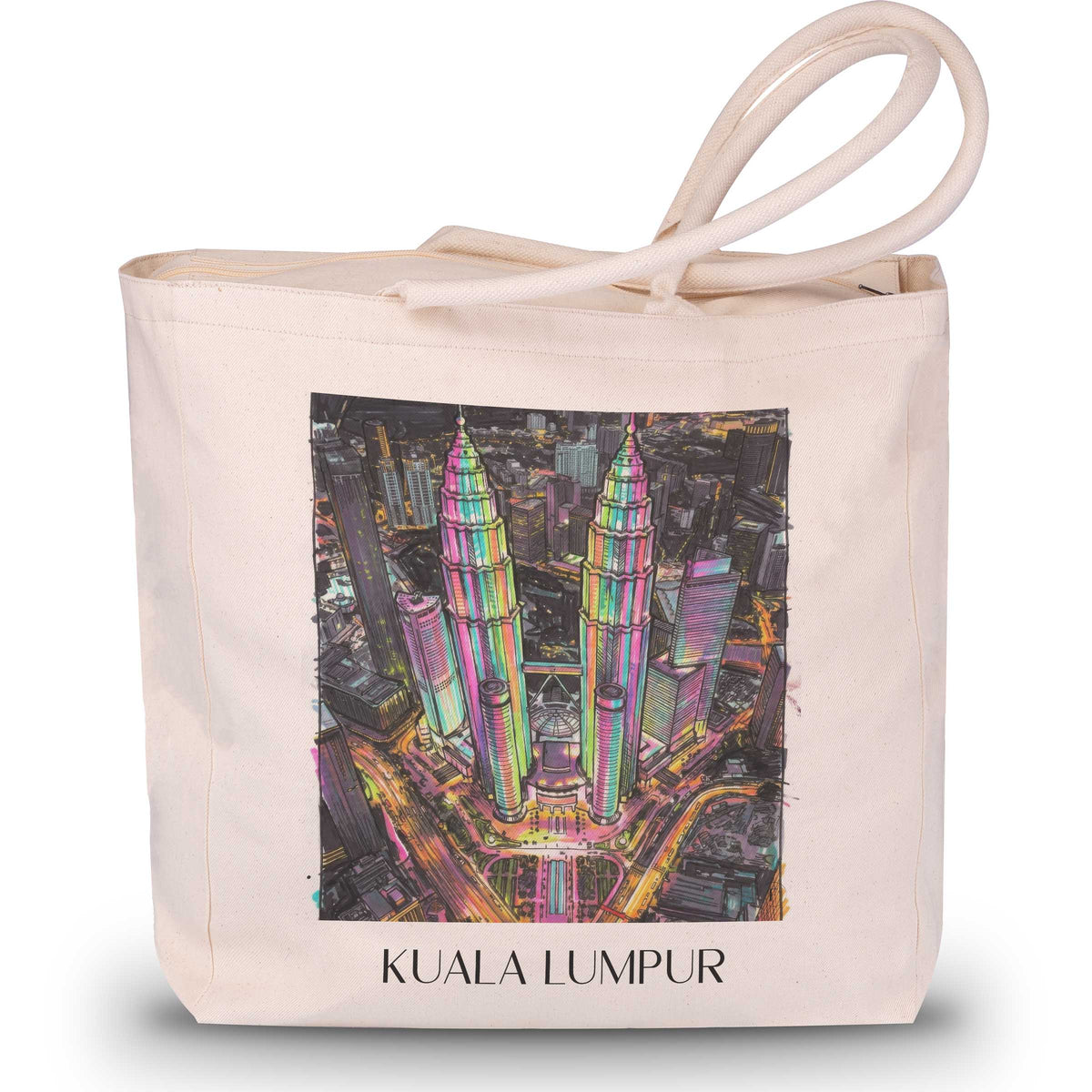 Kuala Lumpur - Malaysia Tote Bag - Einkaufstasche im Tag Graffiti Stil - favplace